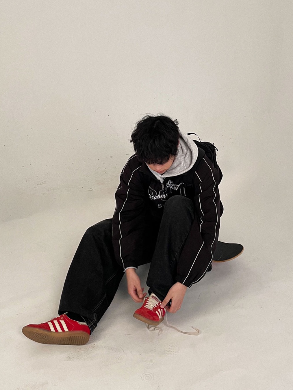 Adidas x Wales Bonner Samba Collegiate Orange 착용 스타일 - 1