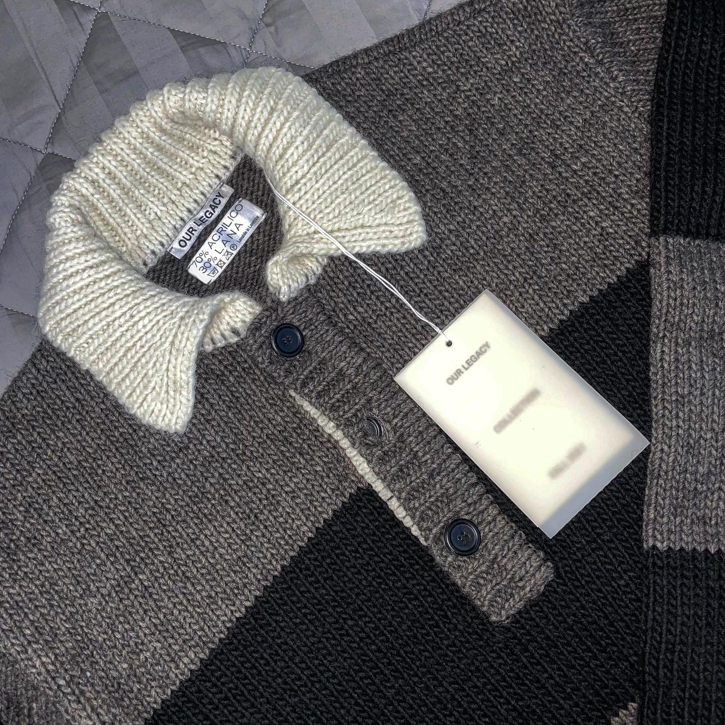 Our Legacy Big Piquet Acrylic Rugby Stripe 착용 스타일