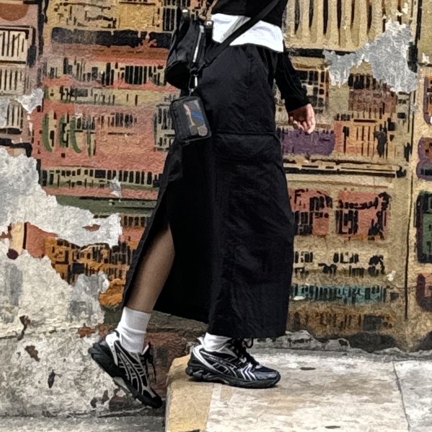 Asics x Atmos x Undermycar Gel-Kayano 14 Black Pure Silver, Porter Howl Boston Bag Mini Black 착용 스타일