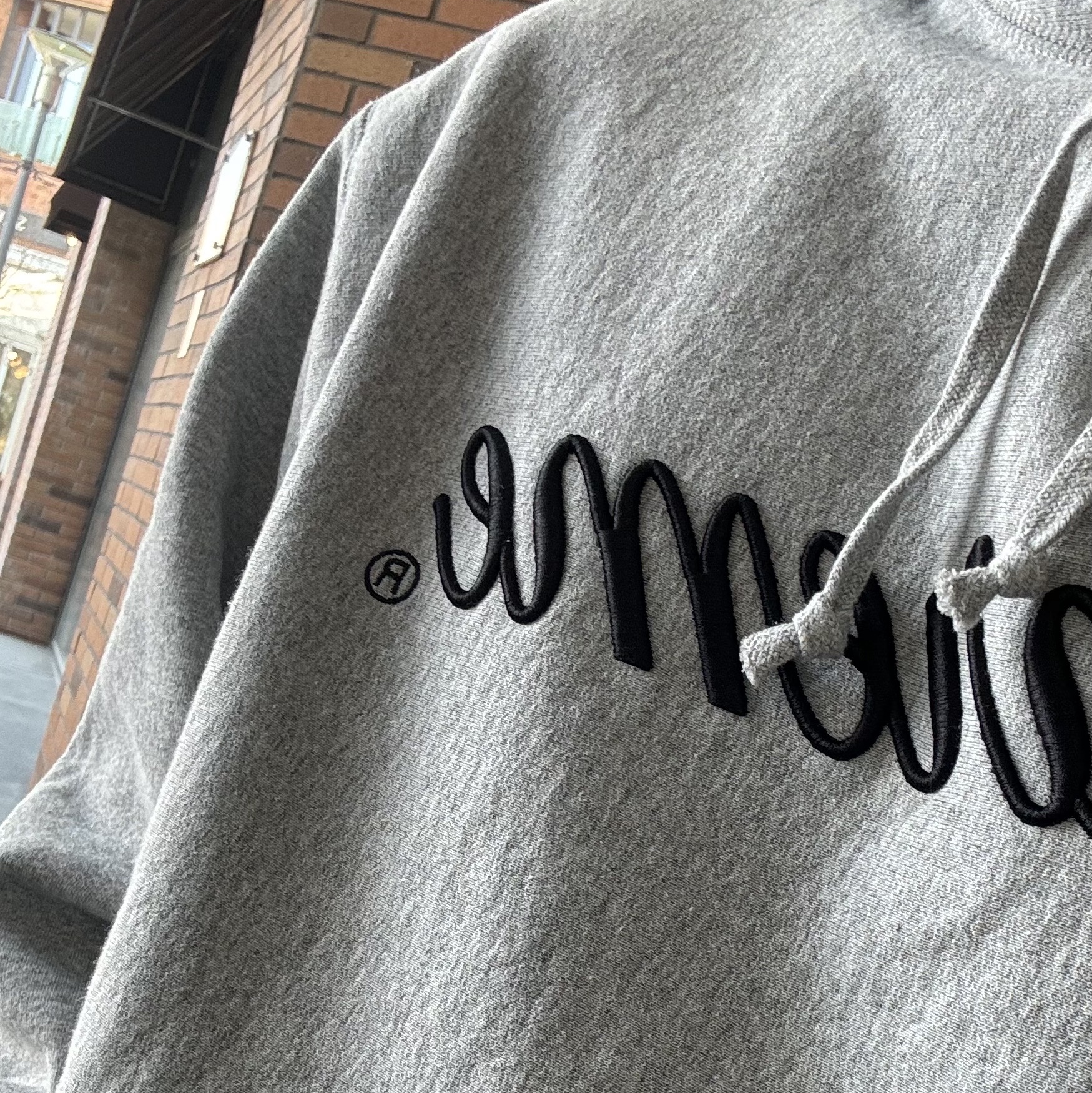 Supreme Raised Script Hooded Sweatshirt Heather Grey - 23FW 착용 스타일