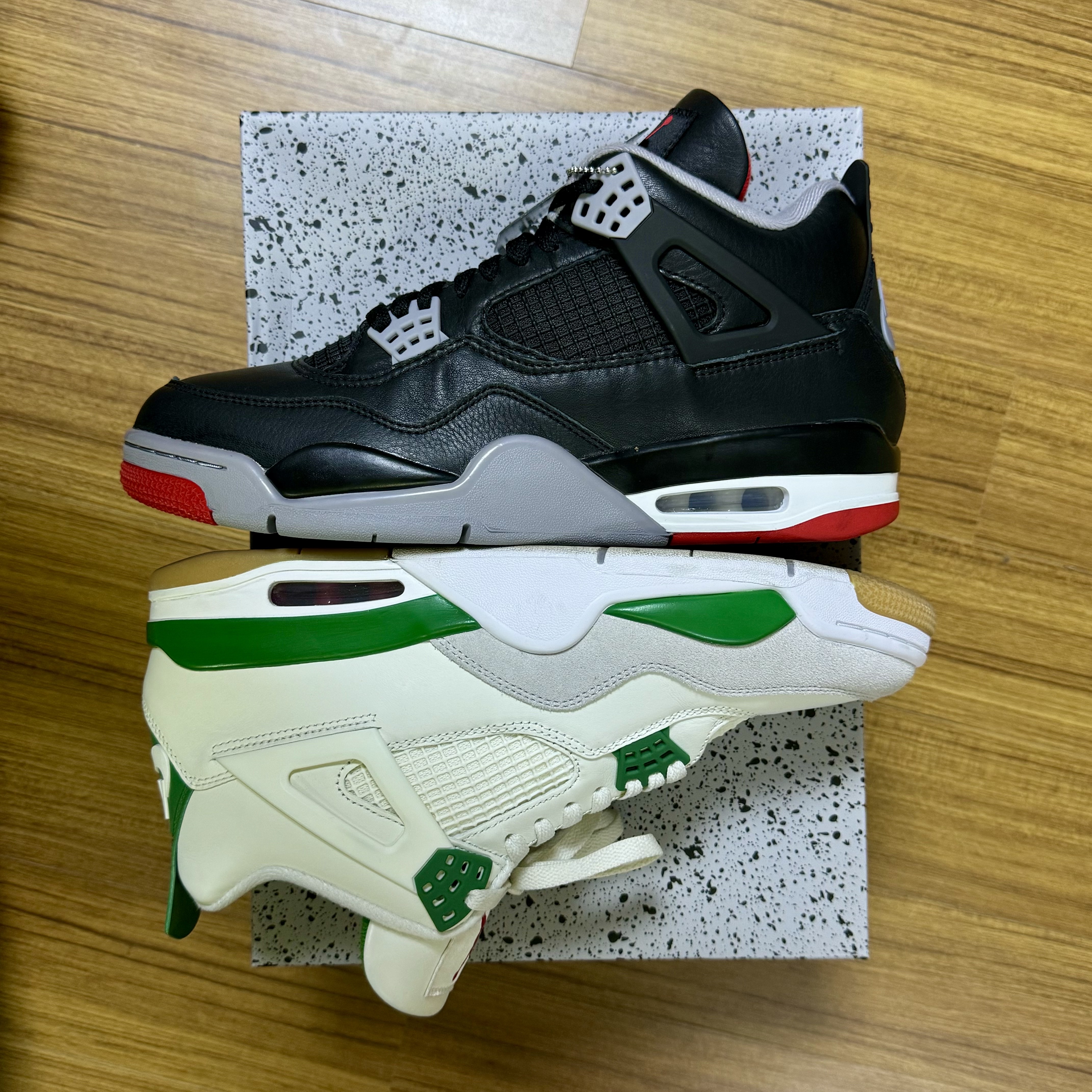 Jordan 4 Retro Bred Reimagined, Jordan 4 x Nike SB Retro SP Pine Green 착용 스타일 - 4