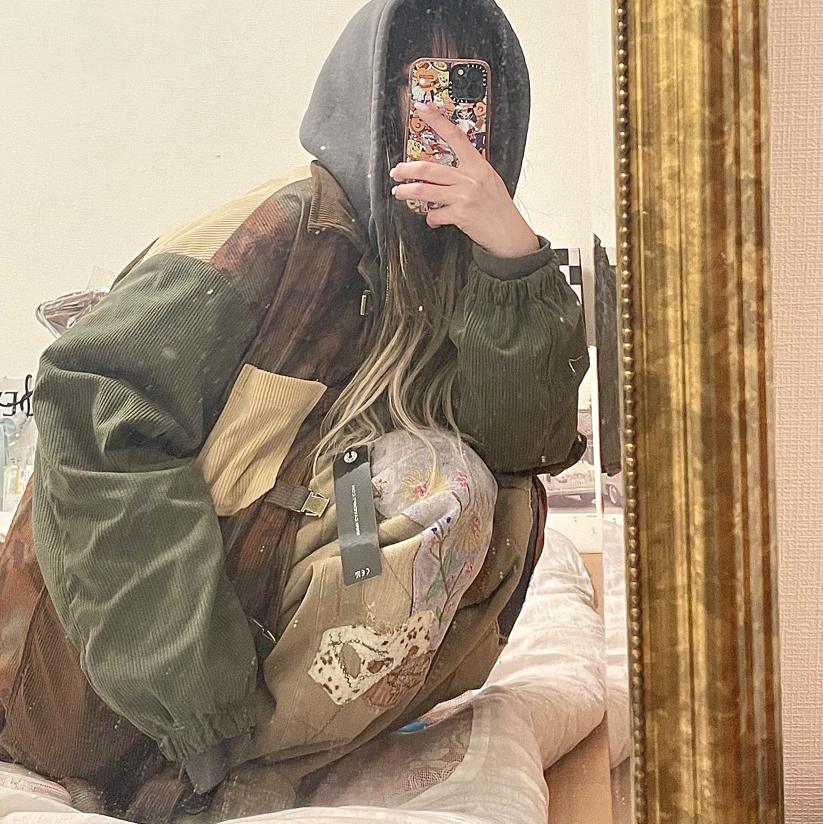 Cav Empt Embroidery Zip Hoody Charcoal - 24SS, Kapital Katsuragi High Waist Neem Pants Beige 착용 스타일
