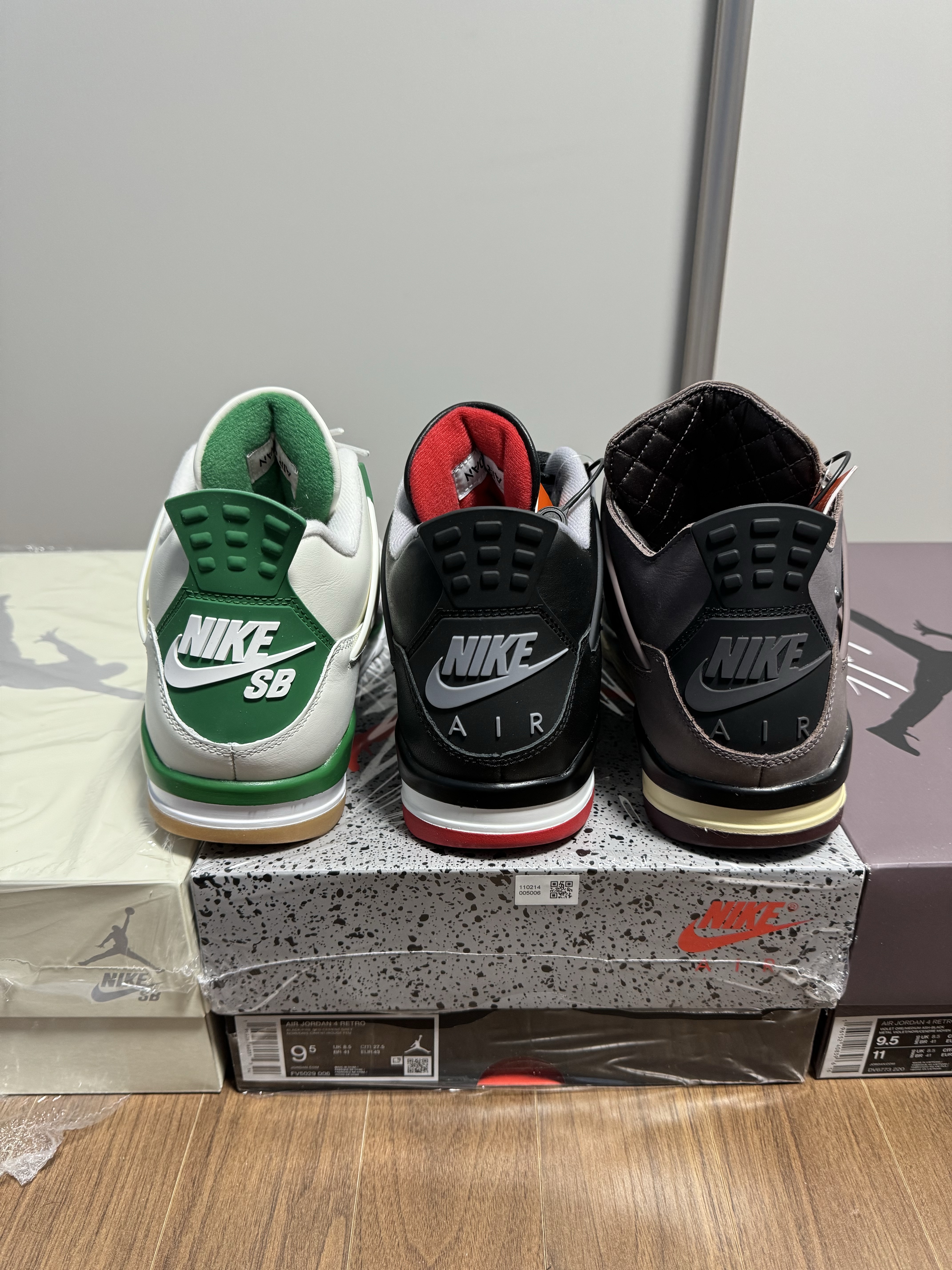 Jordan 4 Retro Bred Reimagined, Jordan 4 x A Ma Maniere Retro Violet Ore 착용 스타일
