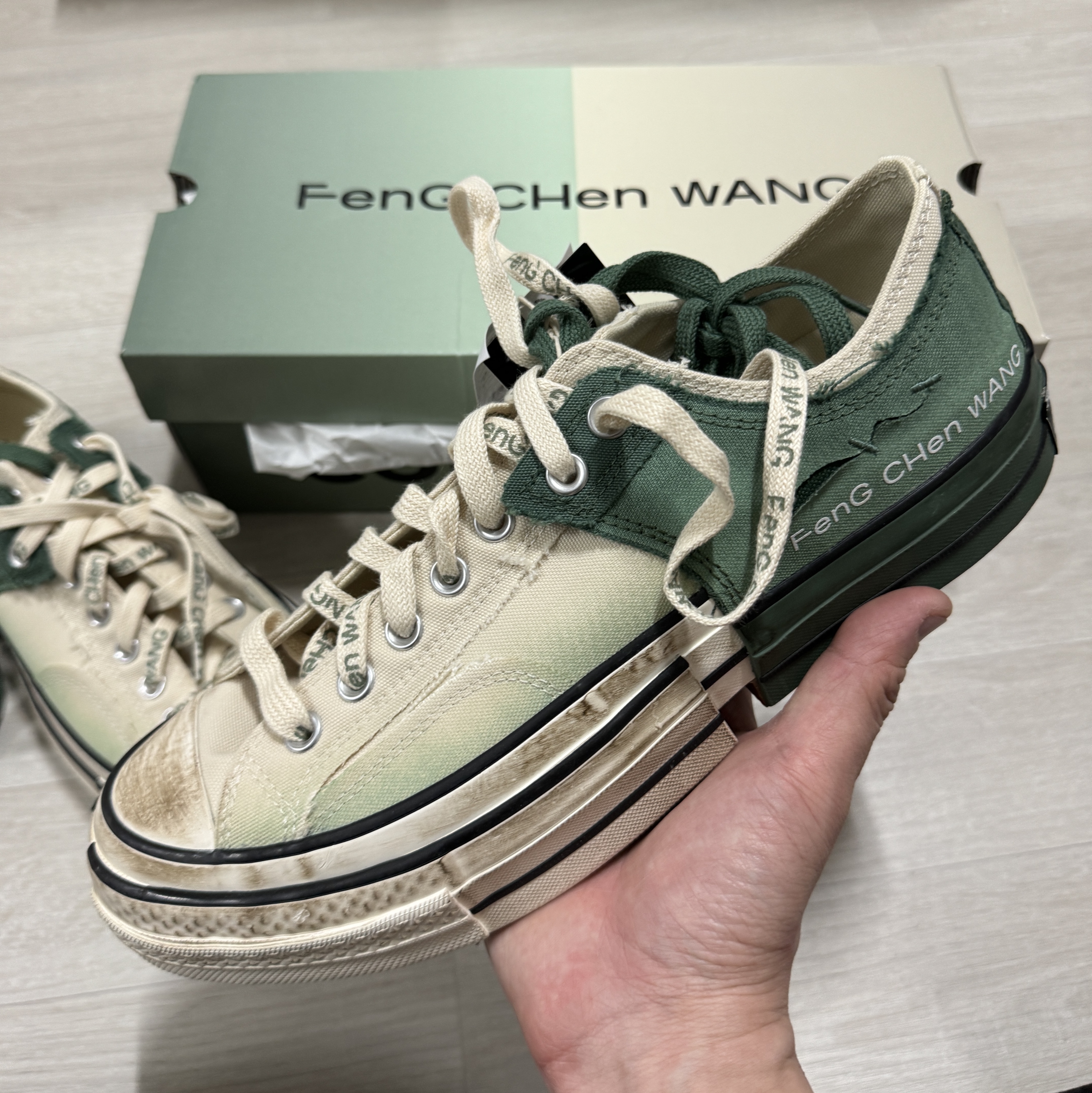 Converse x Feng Chen Wang Chuck 70 Ox 2-in-1 Myrtle 착용 스타일