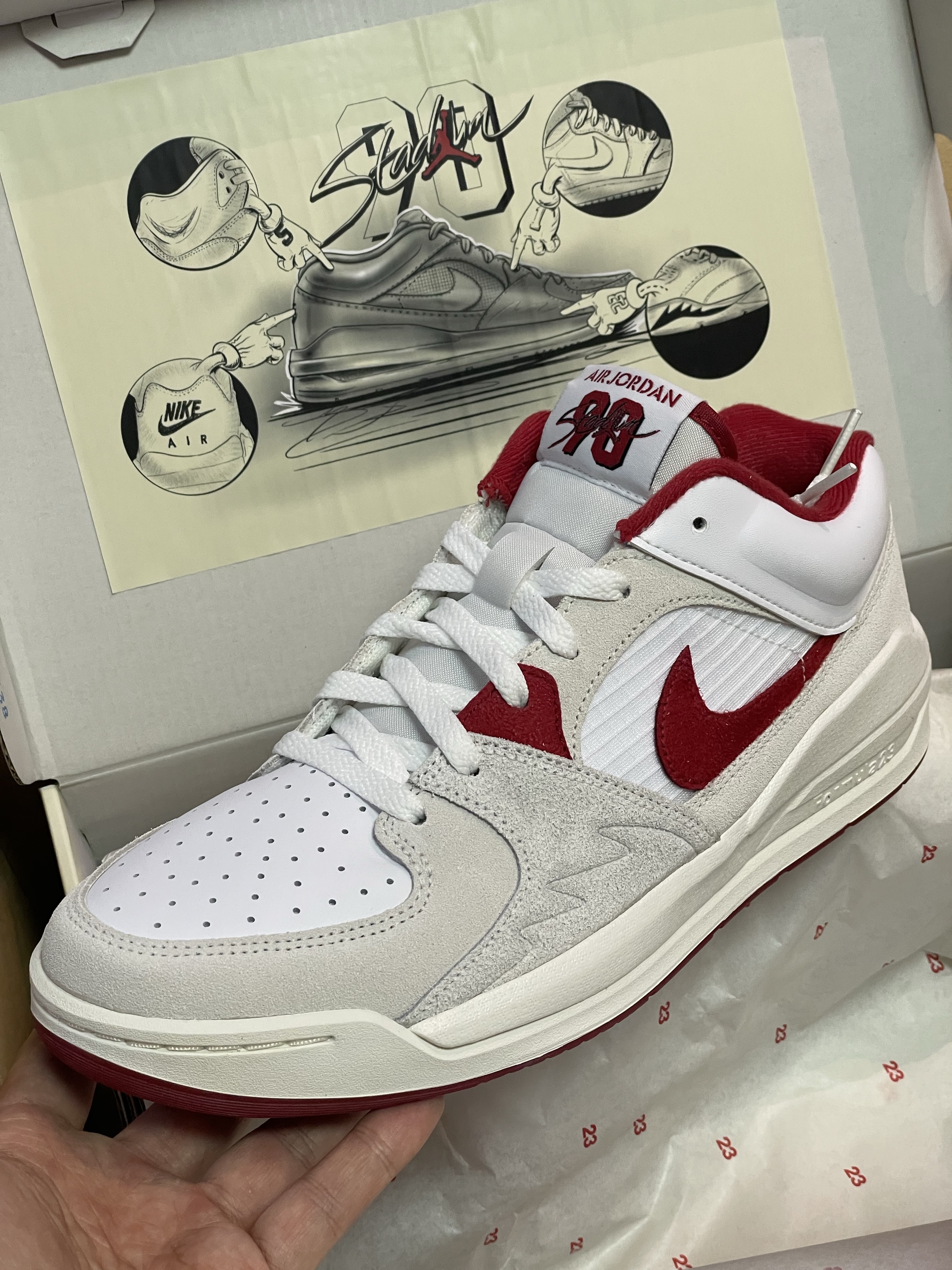 Jordan Stadium 90 White Varsity Red 착용 스타일 - 3