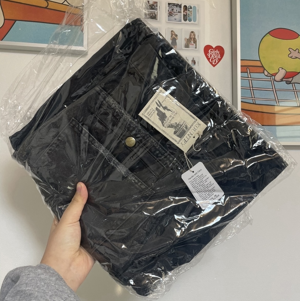 Kapital Katsuragi Port Baggy Pants Black 착용 스타일 - 1