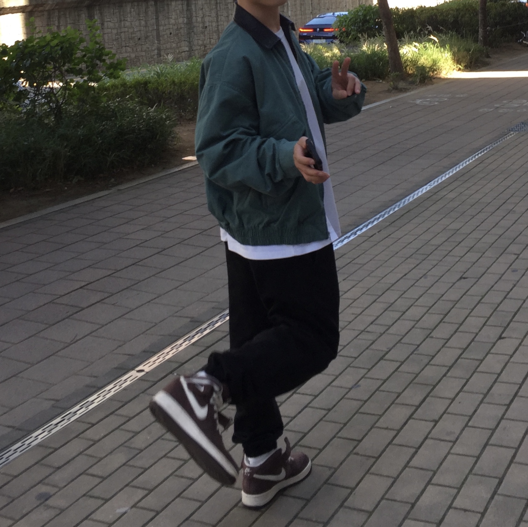 Supreme Leather Collar Utility Jacket Green - 23FW, Undermycar Mu.03 Anti Fxxking Logo Play Oversized Sweat Jogger Black 착용 스타일