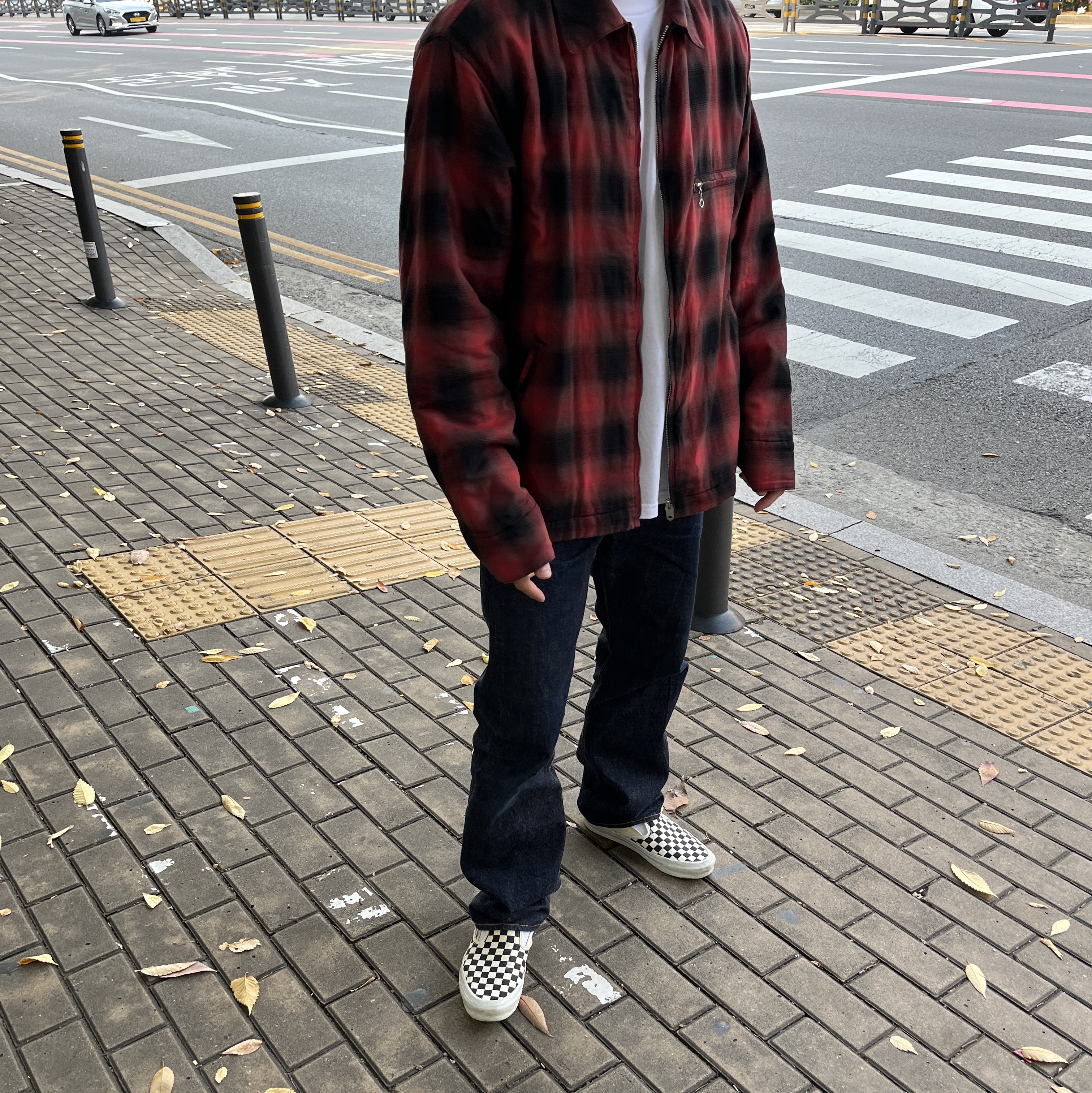 Vans Checkerboard Comfycush One Marshmallow 착용 스타일 - 1