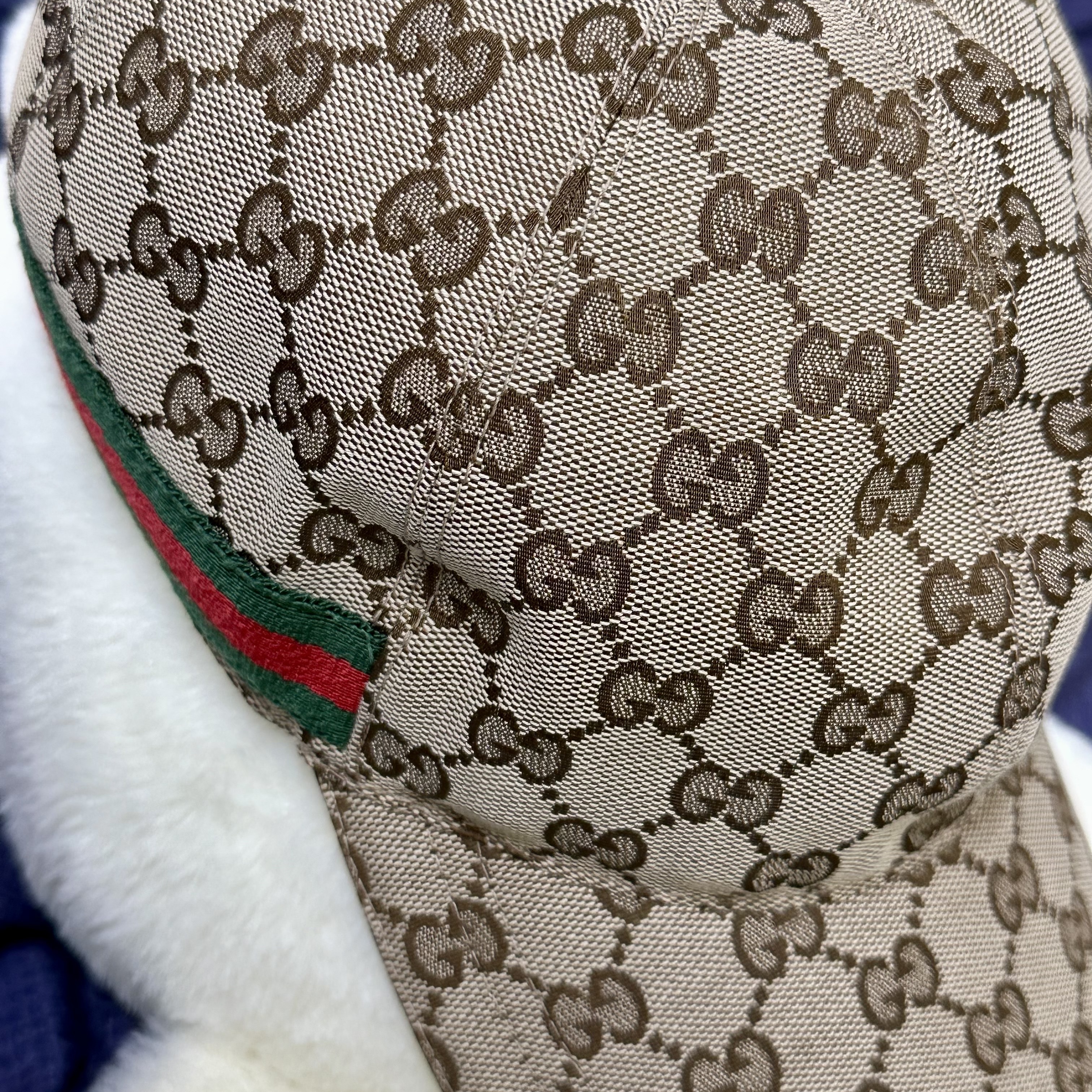 Gucci Original GG Baseball Hat with Web Beige Ebony 착용 스타일 - 2