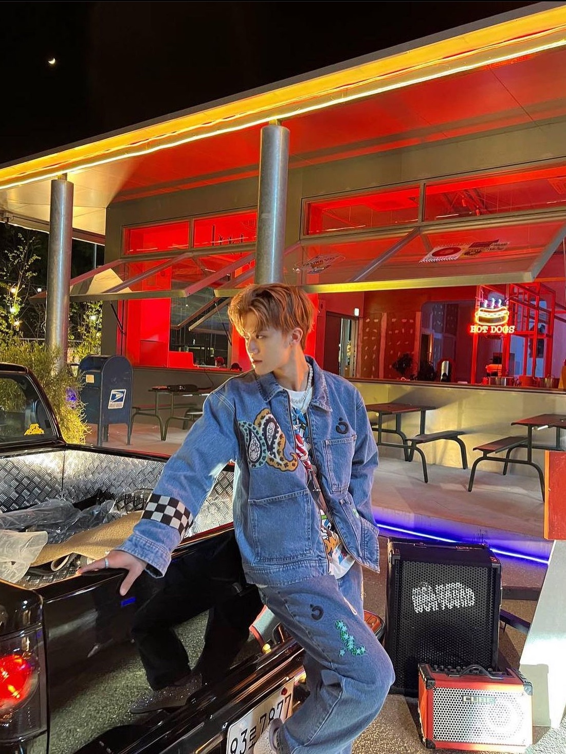 Stussy x Noma t.d. Denim Zip Work Jacket Stone Wash, Stussy x Noma t.d. Big OL' Jean Stone Wash 착용 스타일 - 1