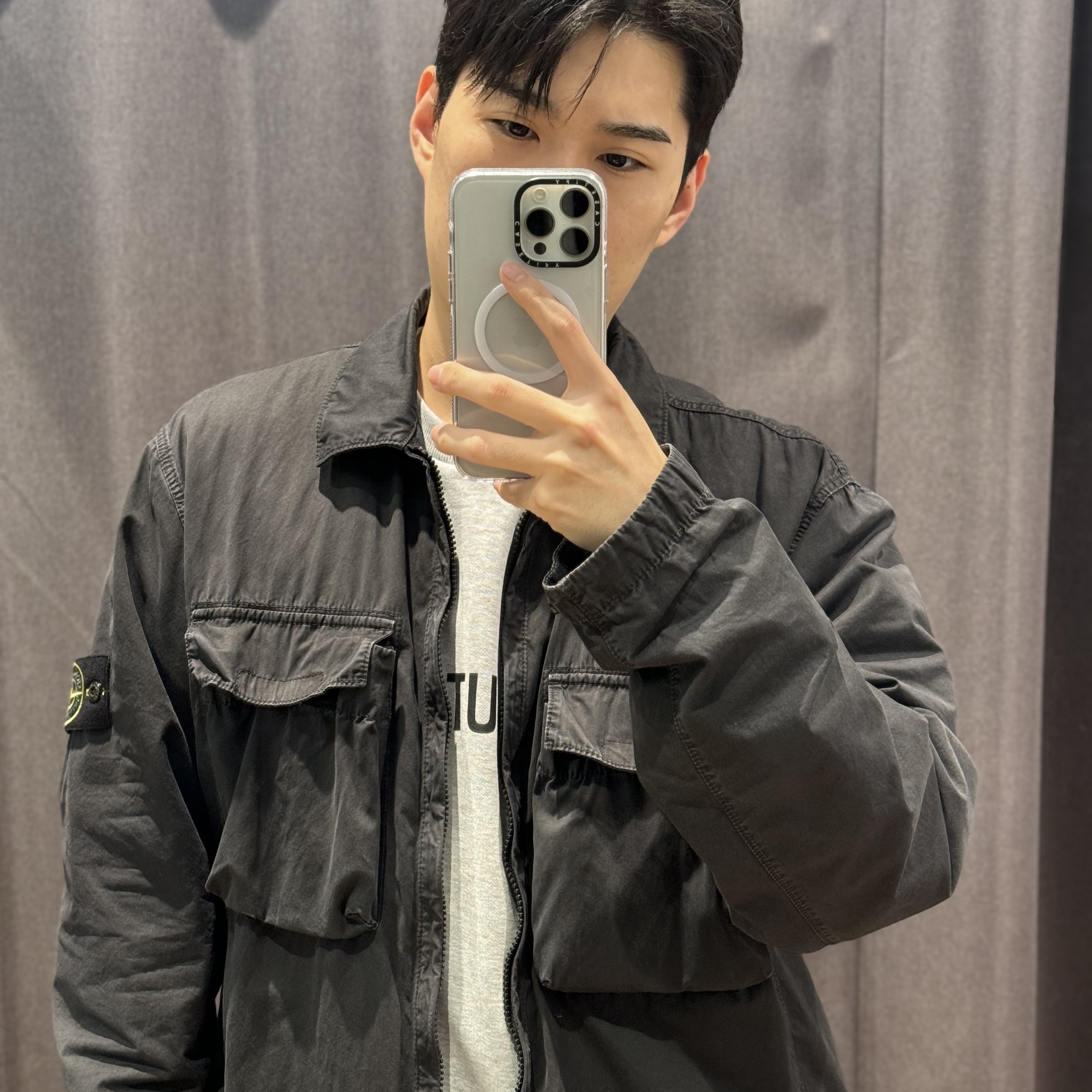 Helmut Lang Core Crewneck Vapor Heather 착용 스타일