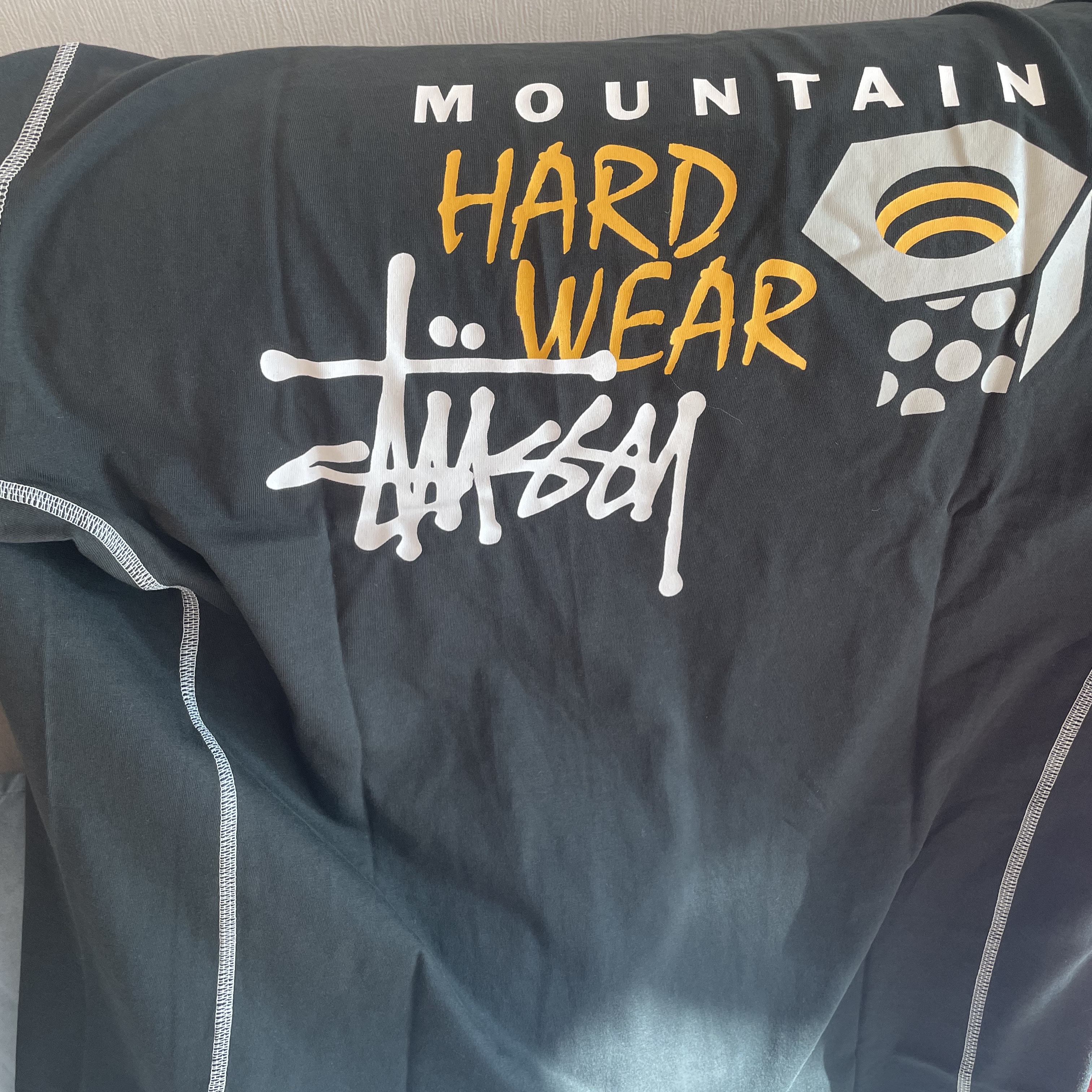 Stussy x Mountain Hardwear T-Shirt Stealth Grey 착용 스타일