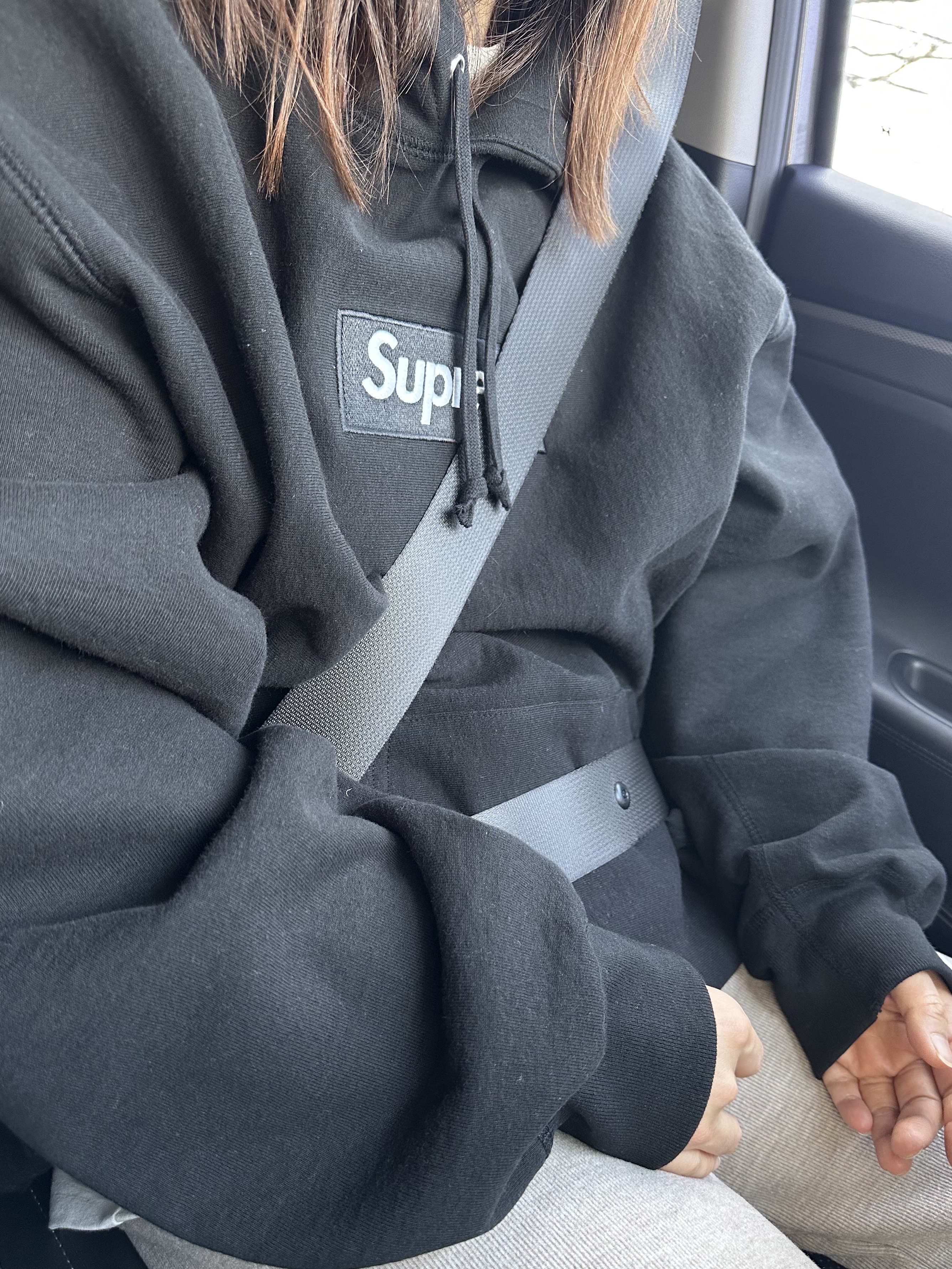 Supreme Box Logo Hooded Sweatshirt Black - 23FW 착용 스타일