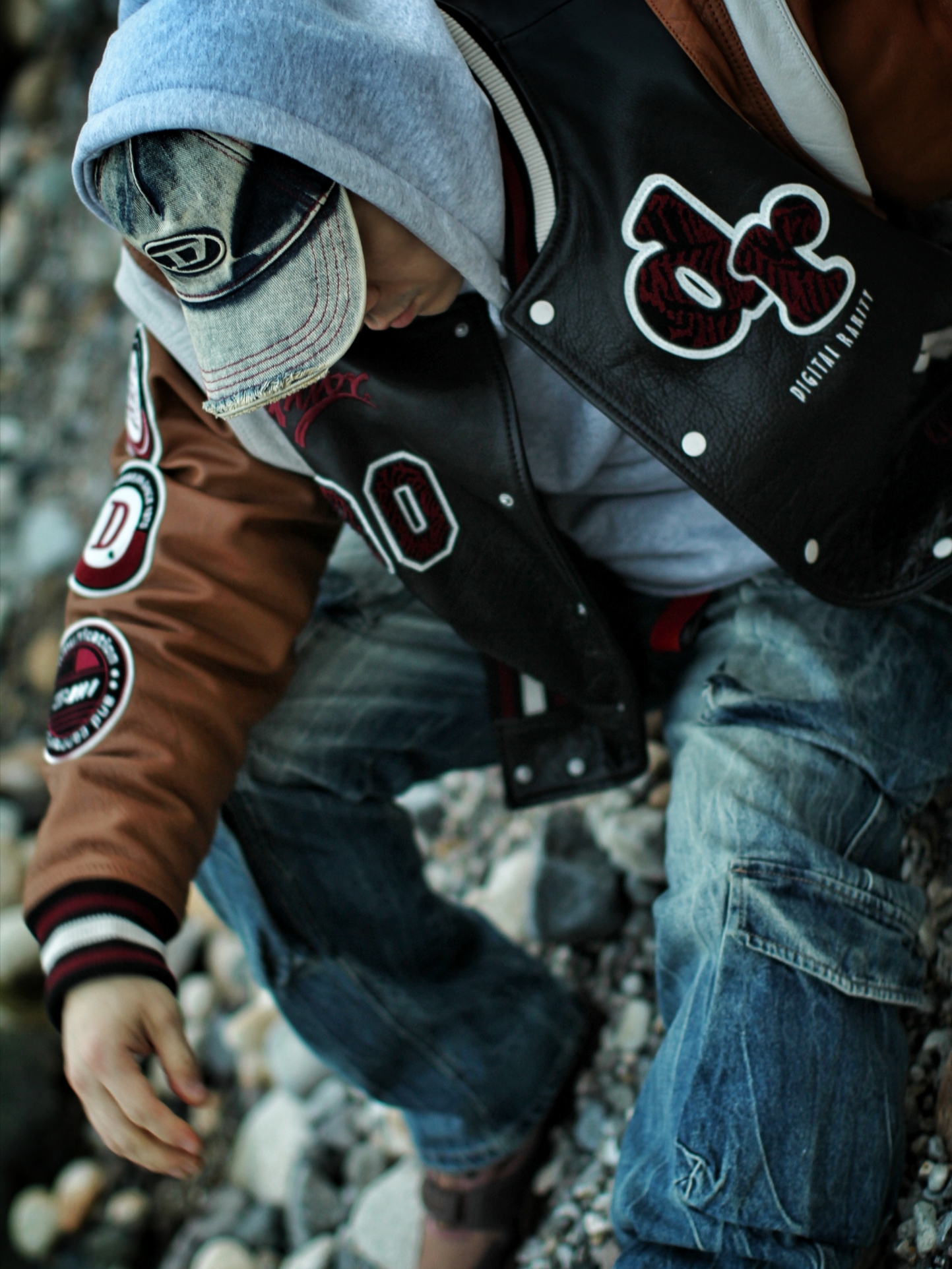 Diesel C-Seymon Treated Denim Baseball Cap Blue White, Stussy Basic Stussy Hoodie Ash Heather 2023 착용 스타일 - 2