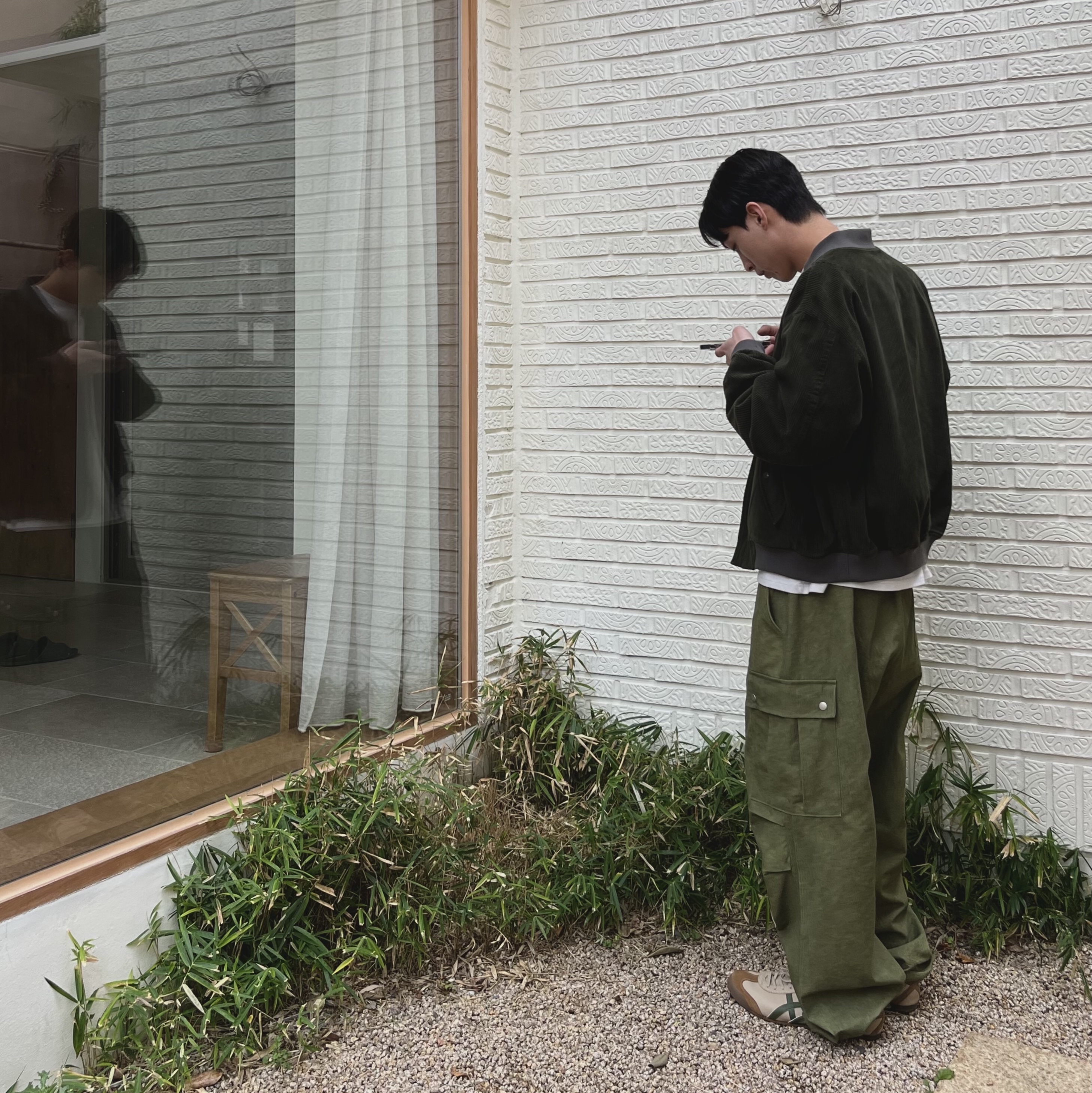 Onitsuka Tiger Mexico 66 Beige Grass Green 착용 스타일