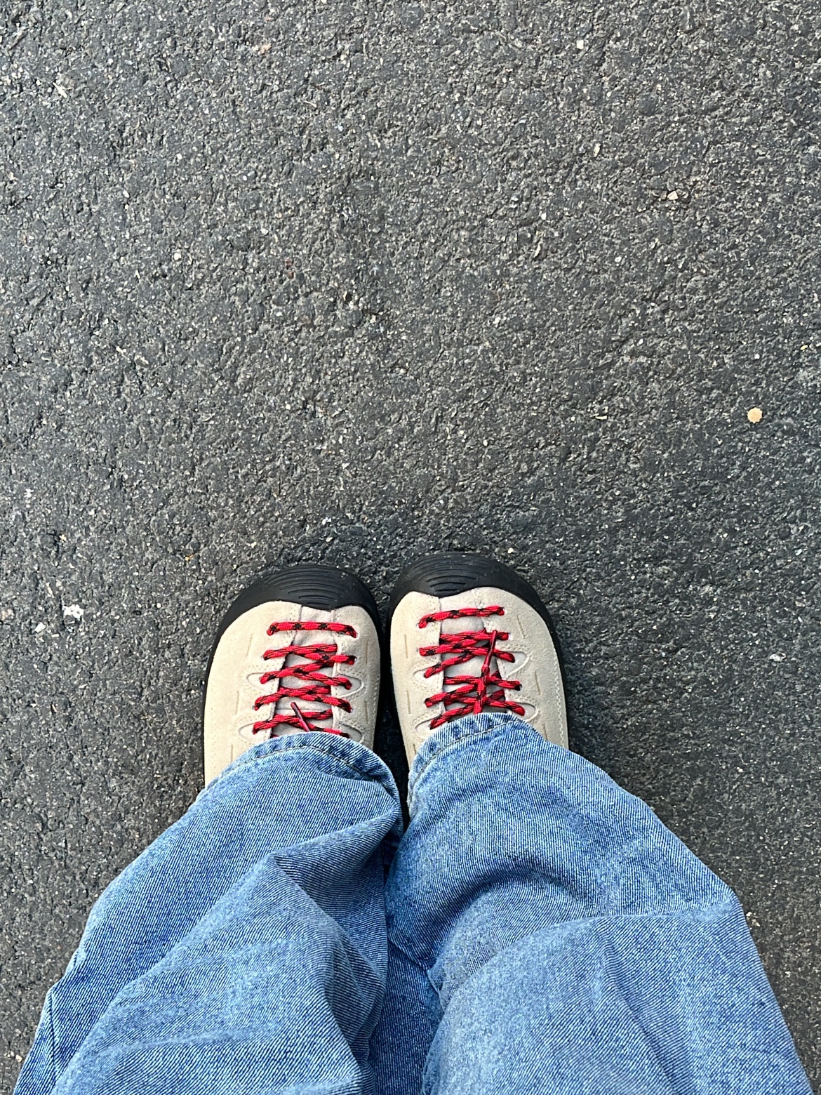 Keen Jasper Suede Sneakers Silver Mink 착용 스타일