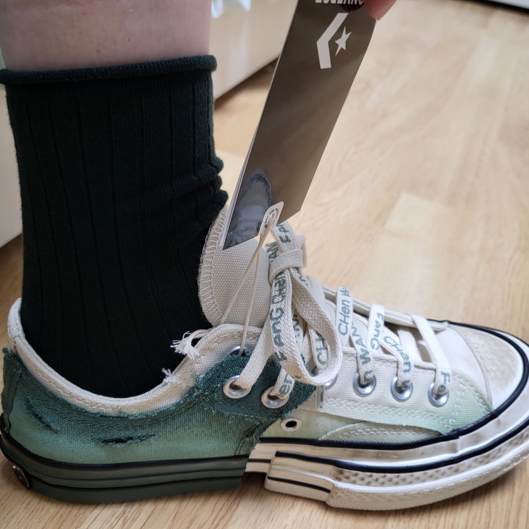 Converse x Feng Chen Wang Chuck 70 Ox 2-in-1 Myrtle 착용 스타일 - 2