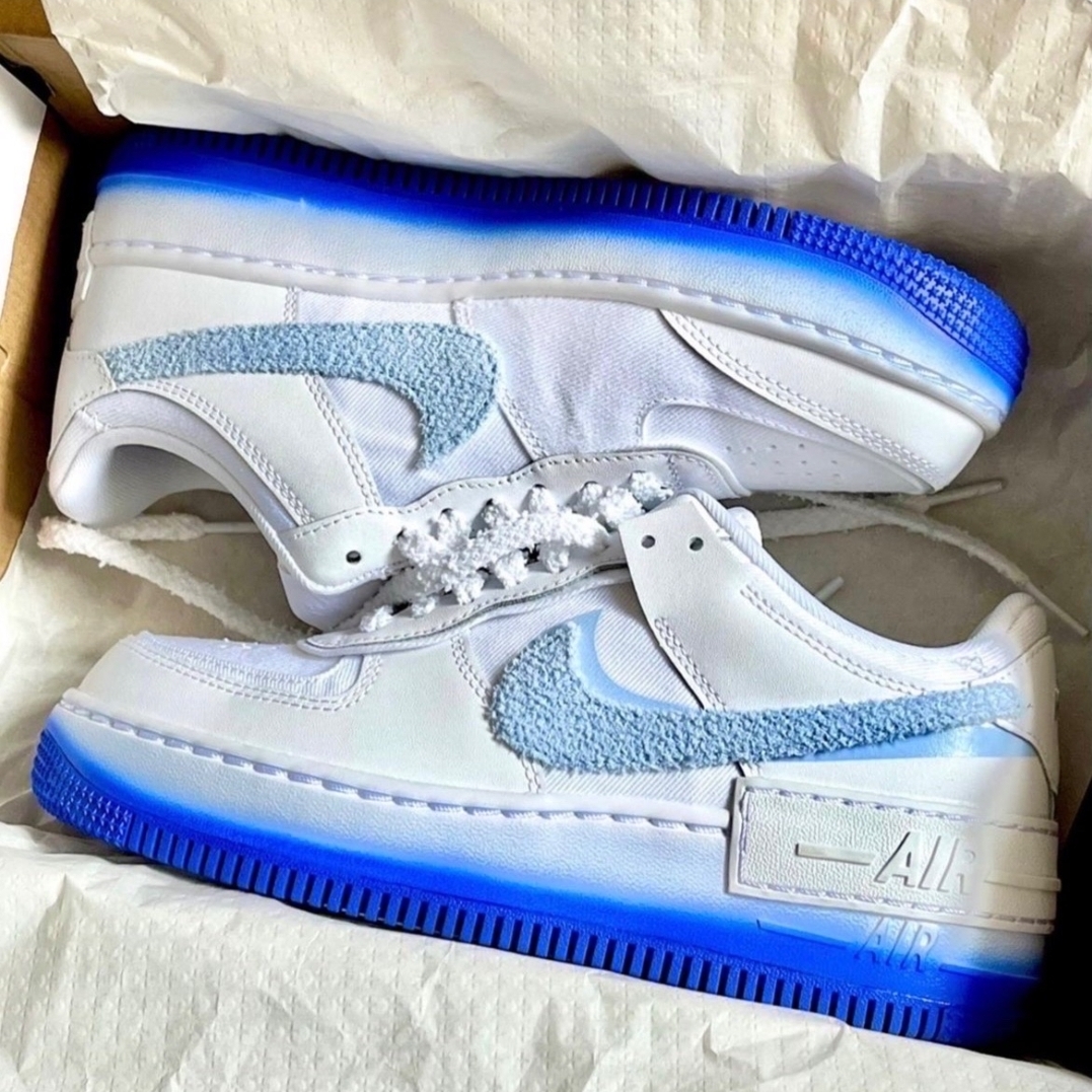 (W) Nike Air Force 1 Shadow White Blue Tint 착용 스타일 - 3