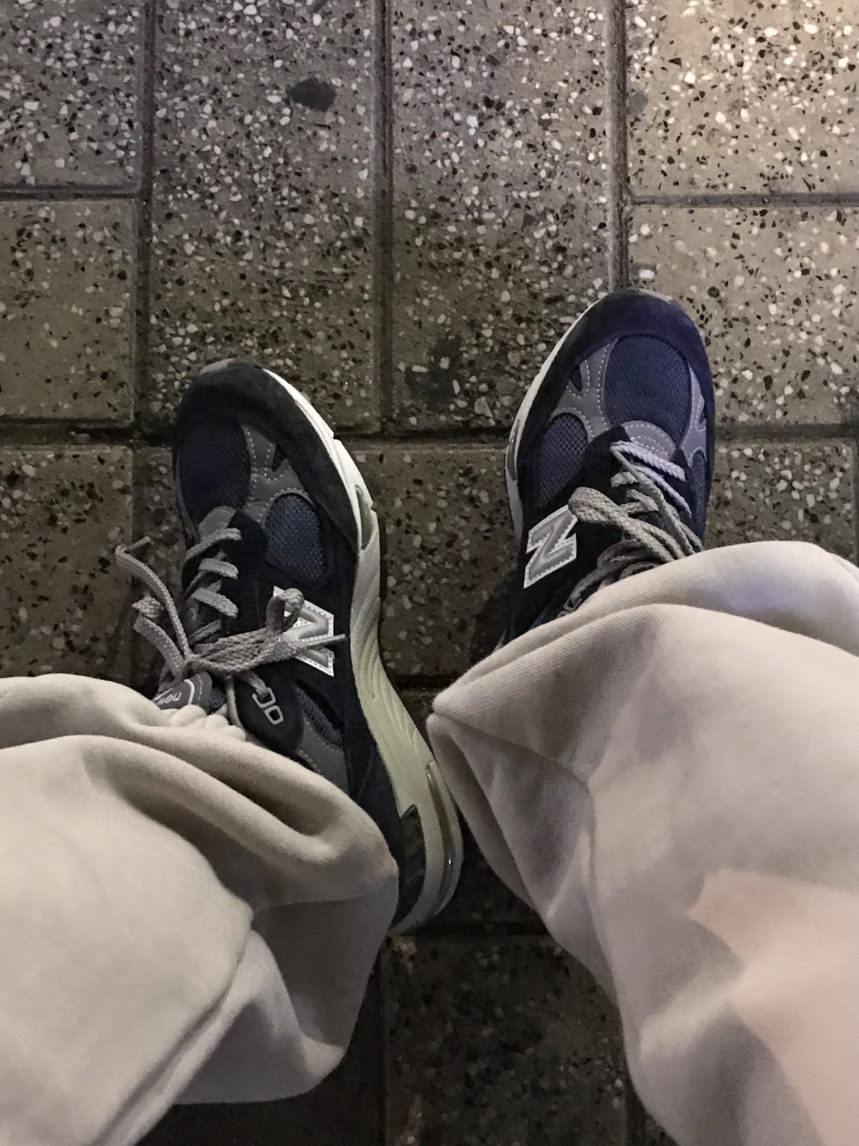 (W) New Balance 991 Made in UK Navy 착용 스타일 - 2