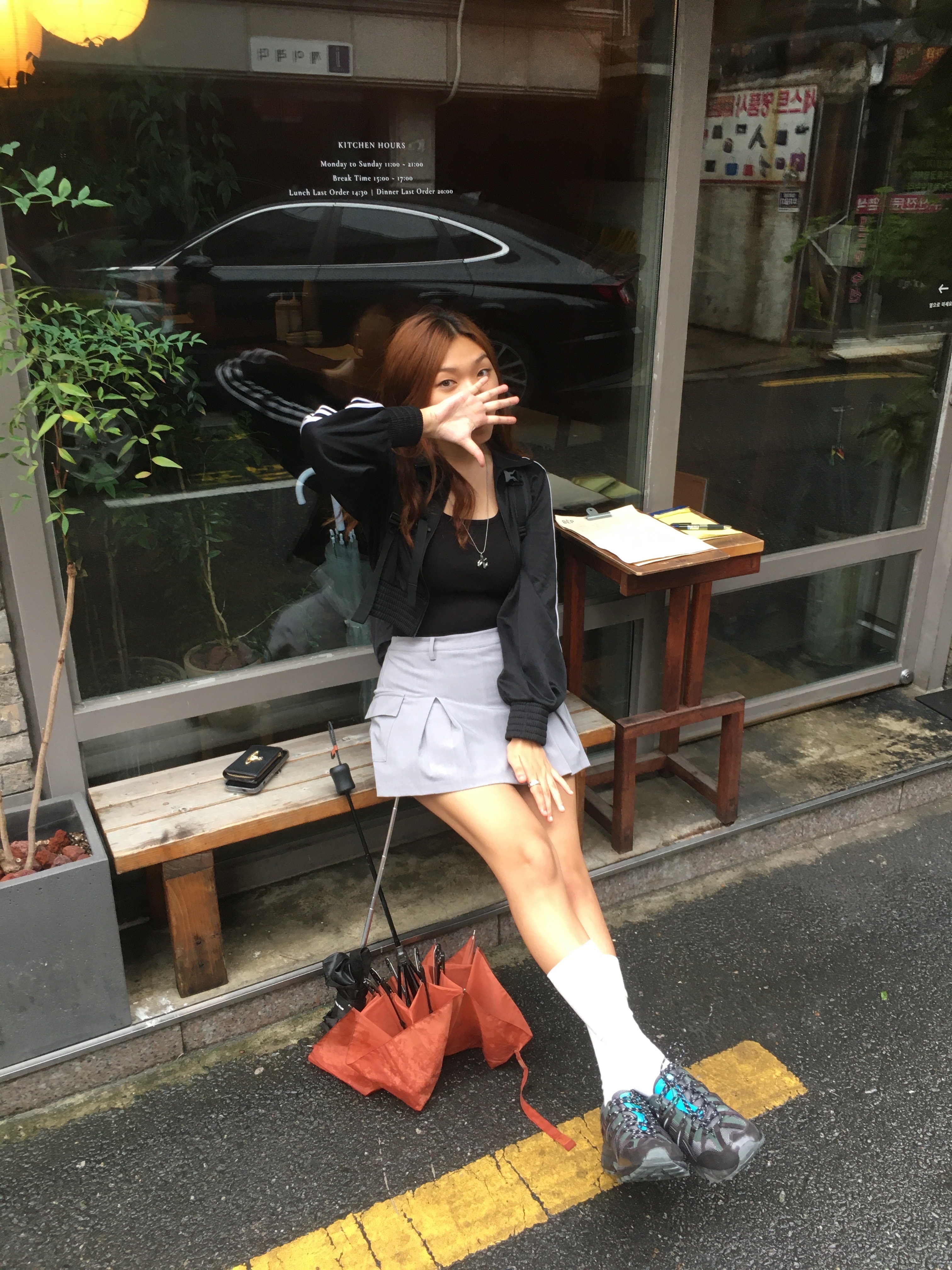 (W) Asics x Matin Kim Gel-Sonoma 15-50 Black Pure Silver 착용 스타일