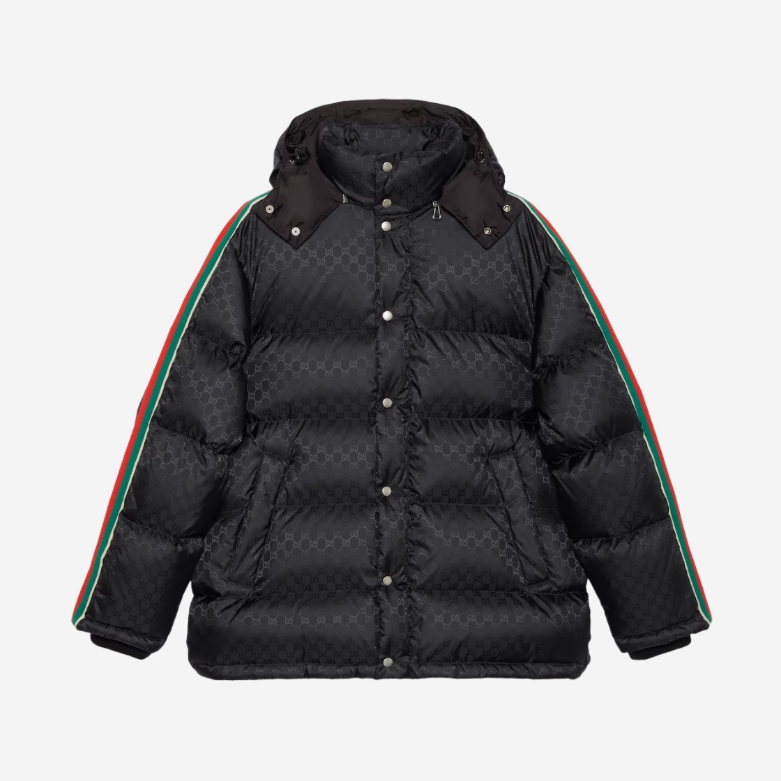 Gucci GG Nylon Jacquard Jacket with Web Black 상세 이미지 1