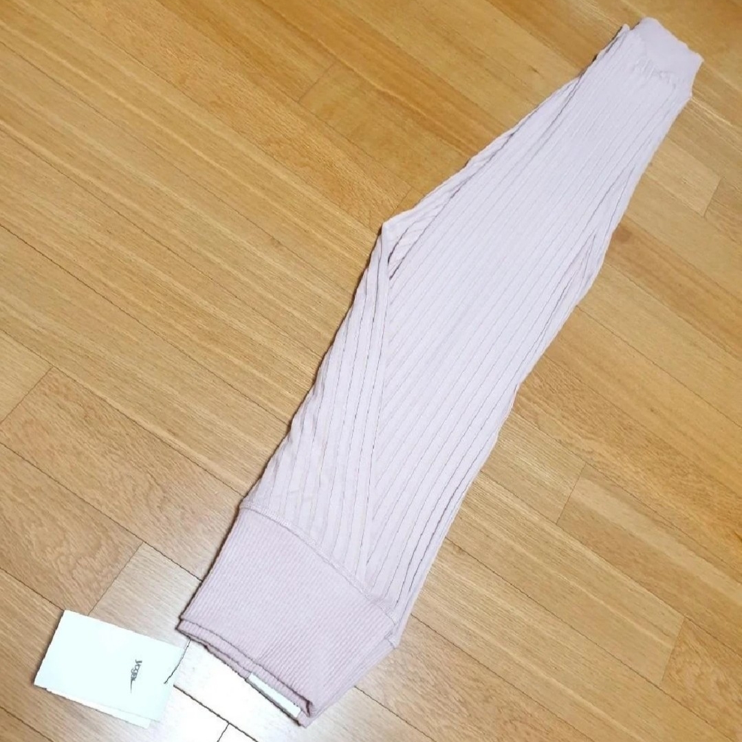 (W) Nike Yoga Luxe Fuzzy Ribbed Pants Pink Oxford - Asia 착용 스타일 - 3
