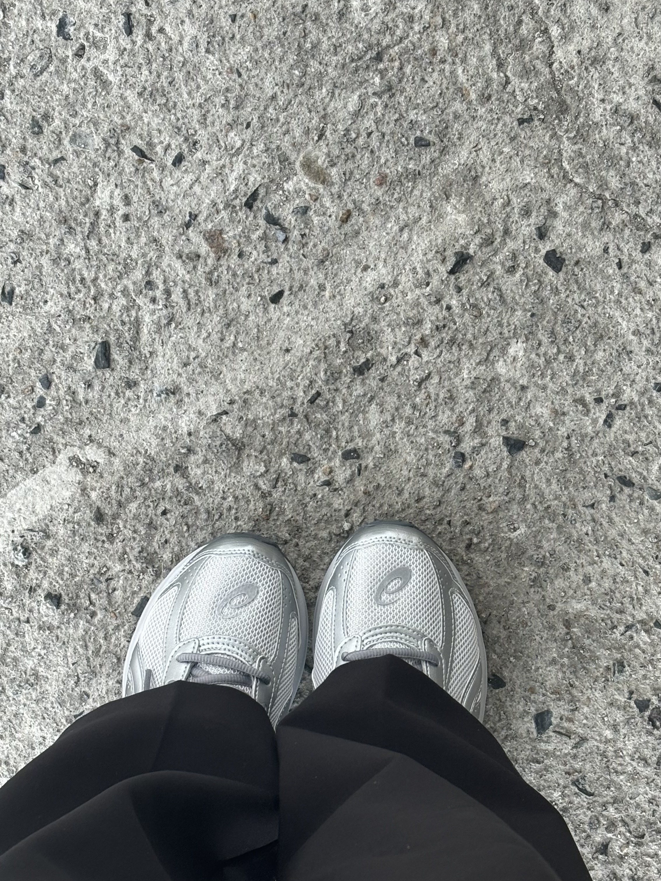 Asics Jog 100 S SMU Glacier Grey Pure Silver - 2E Wide 착용 스타일