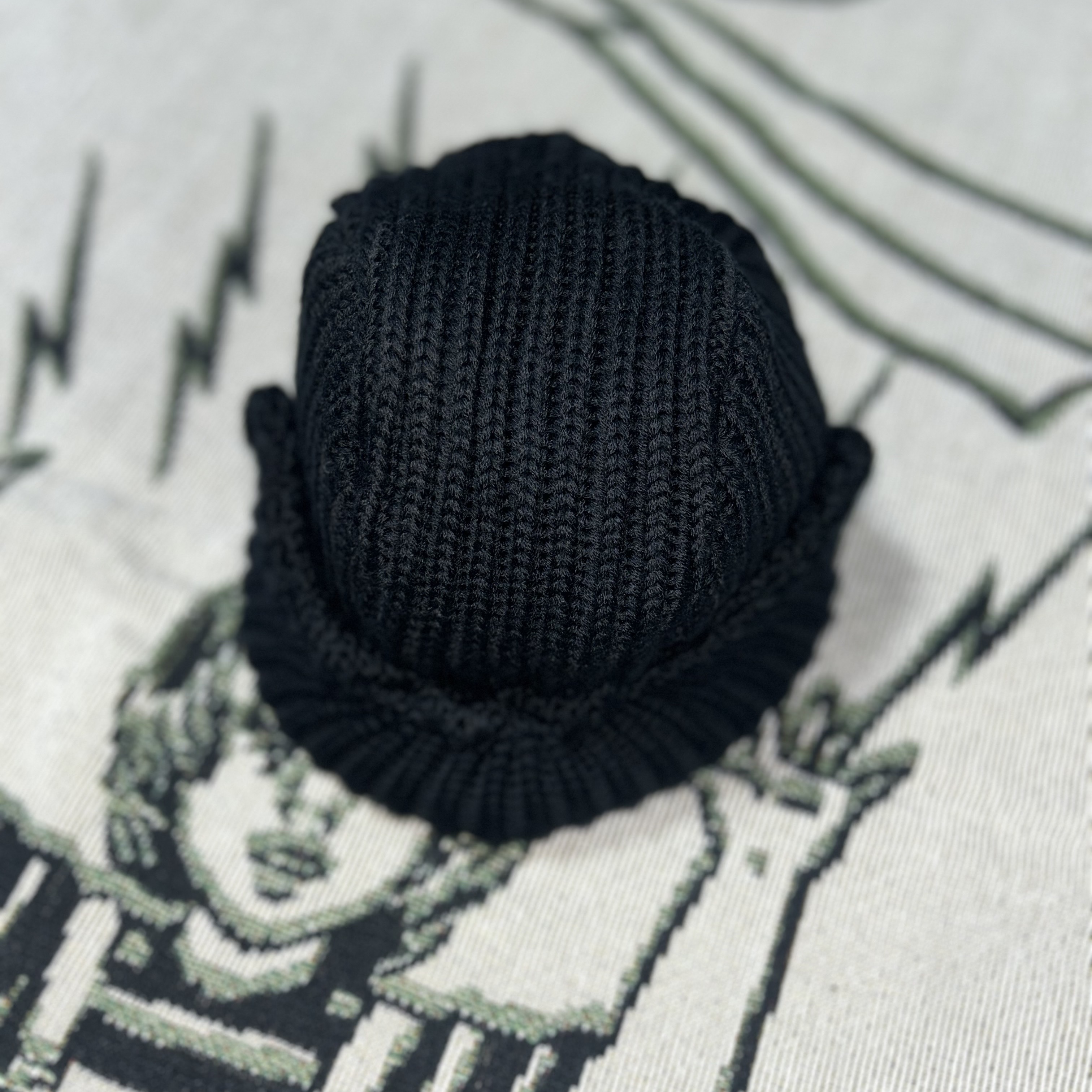Needles Merino Wool Bird Shooting Cap Black 착용 스타일 - 4