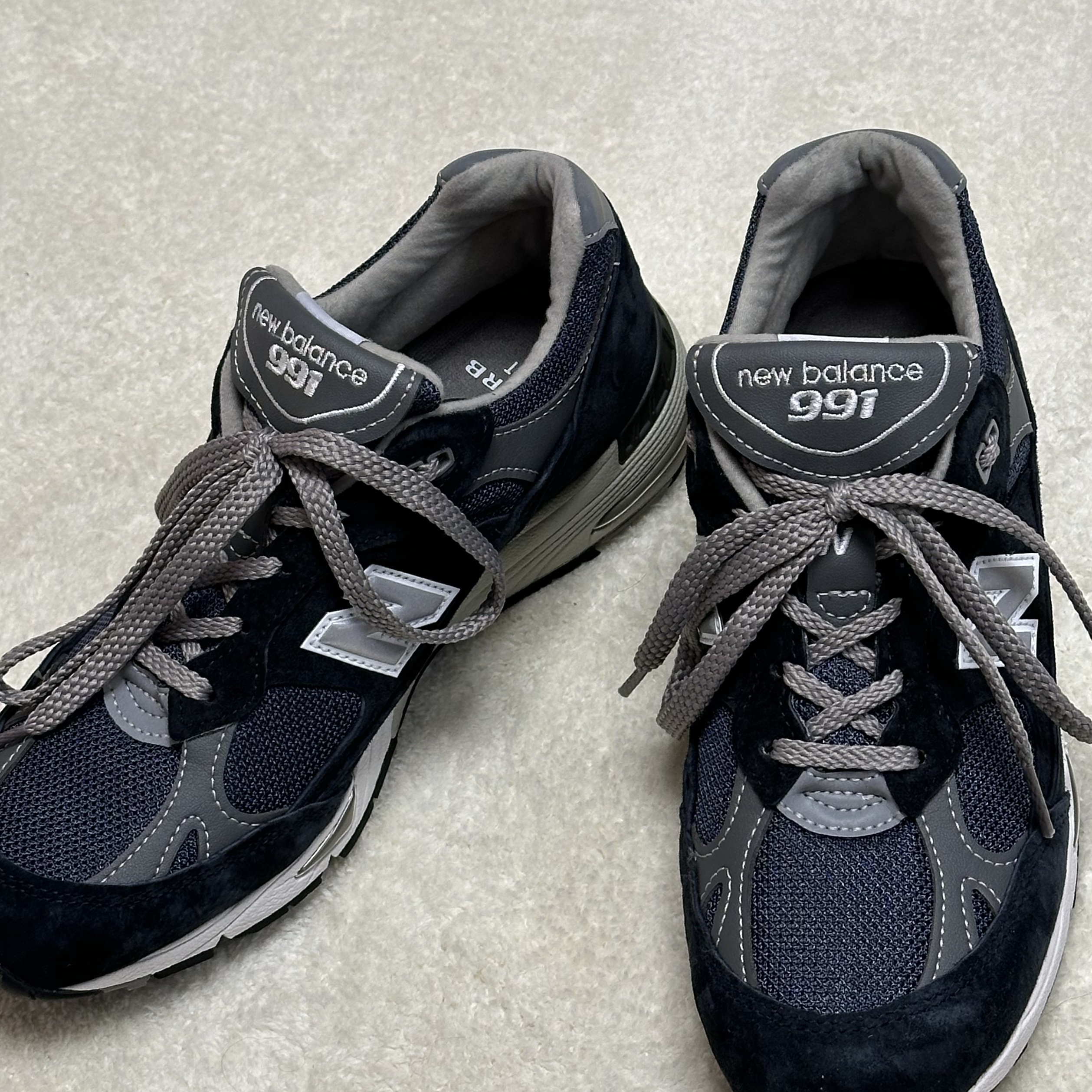 (W) New Balance 991 Made in UK Navy, New Balance 991 Made in UK Navy 착용 스타일 - 3