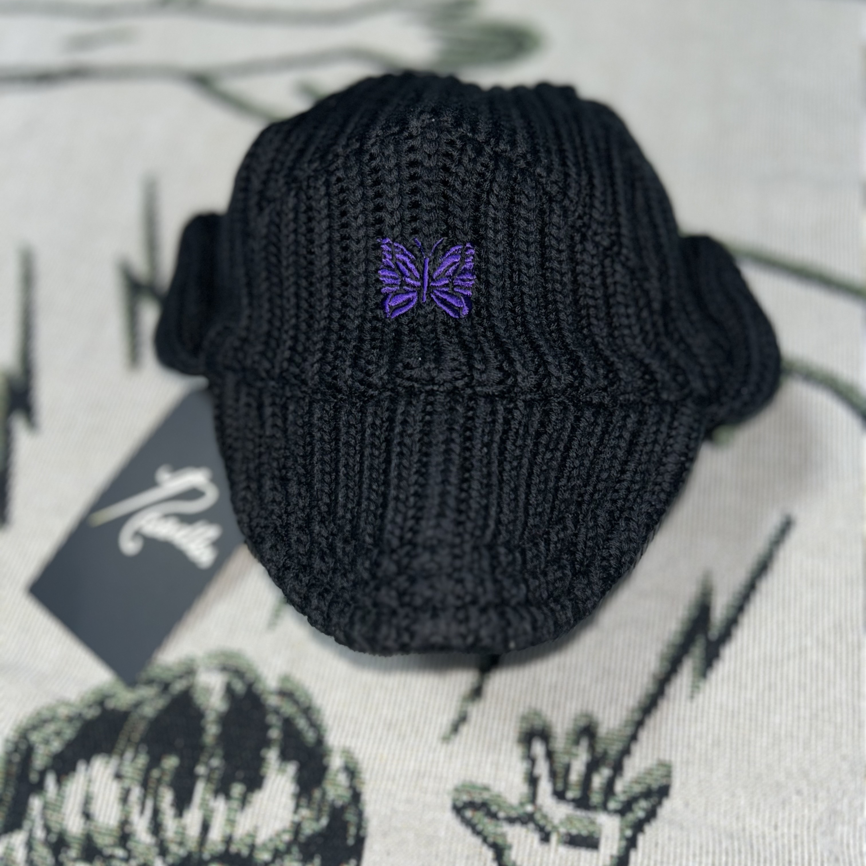Needles Merino Wool Bird Shooting Cap Black 착용 스타일 - 2