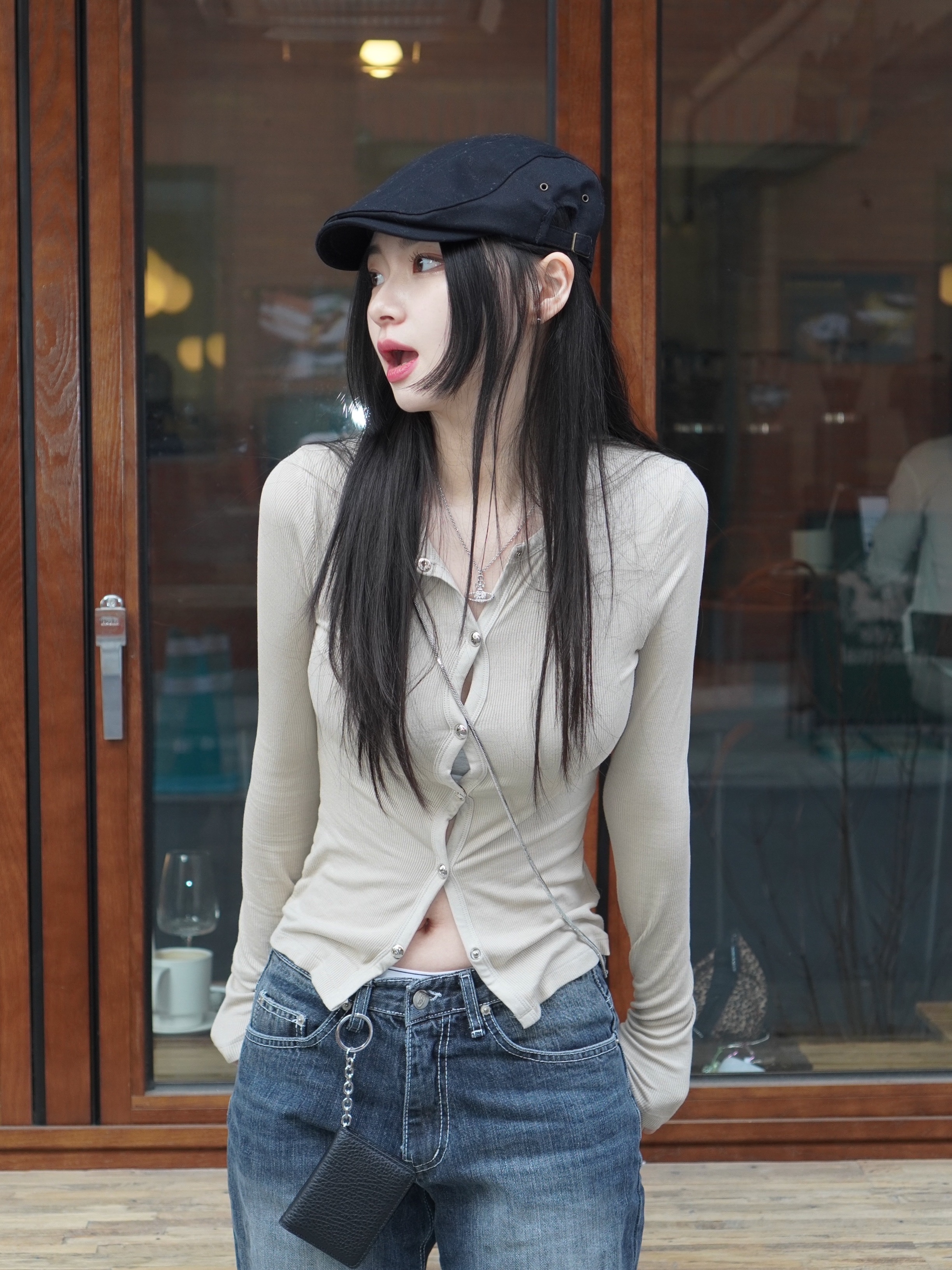 Maison Margiela Keyring Wallet Black 착용 스타일 - 3