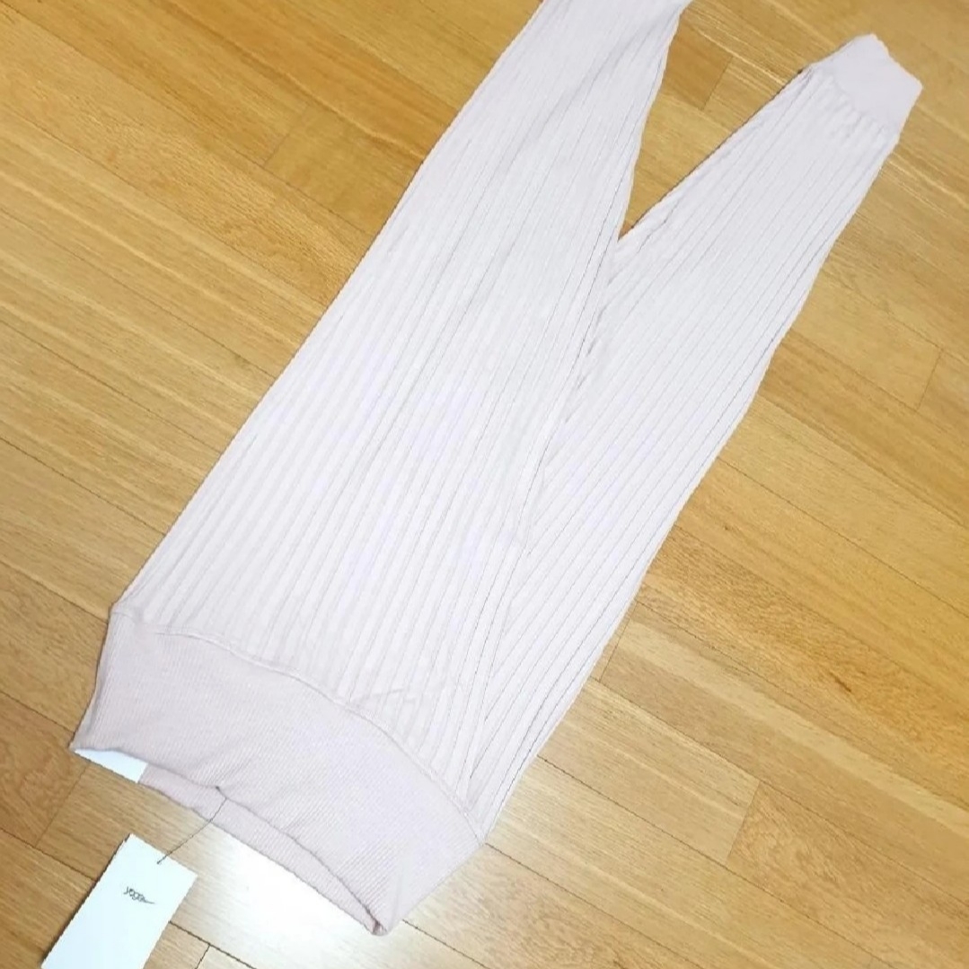 (W) Nike Yoga Luxe Fuzzy Ribbed Pants Pink Oxford - Asia 착용 스타일 - 1