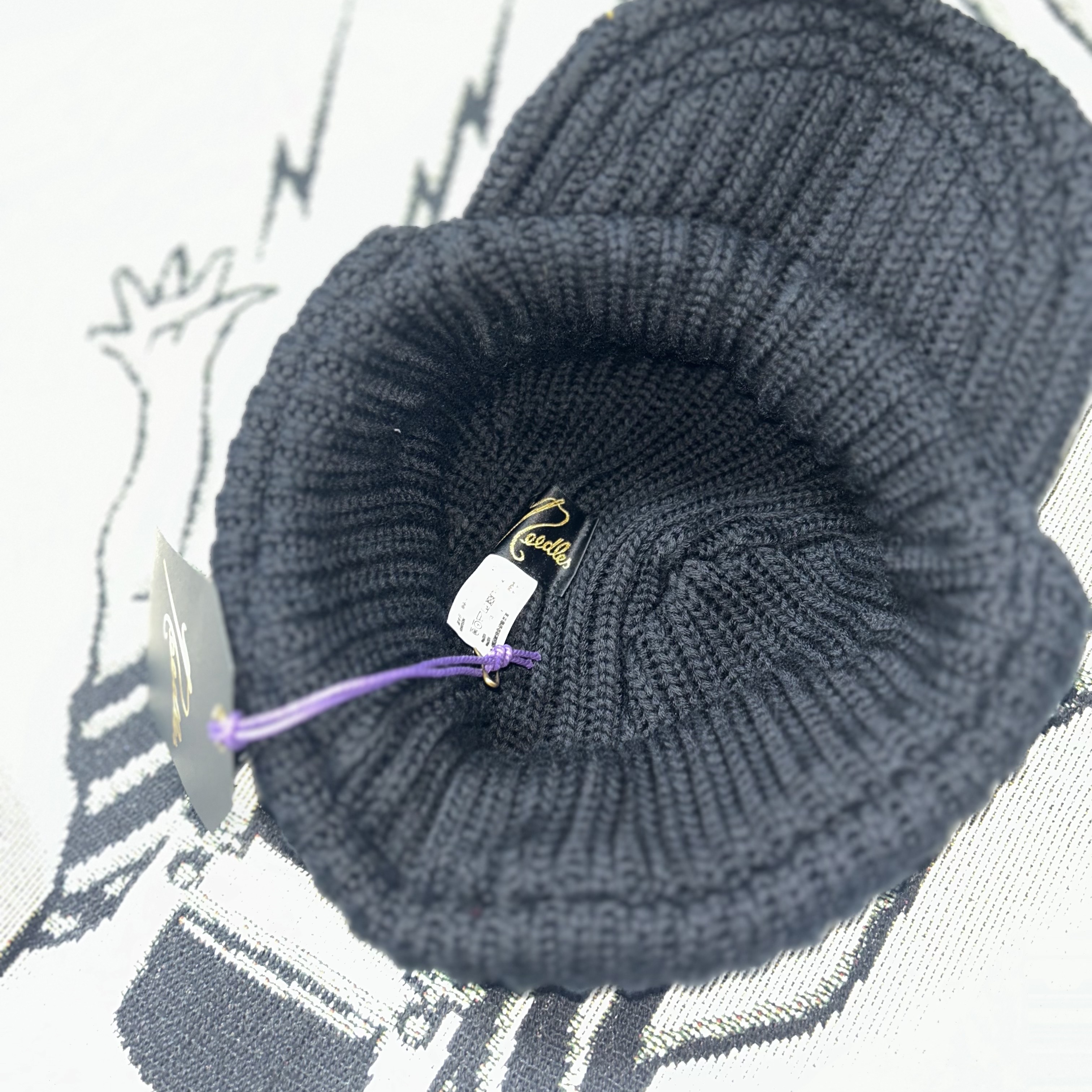 Needles Merino Wool Bird Shooting Cap Black 착용 스타일 - 5