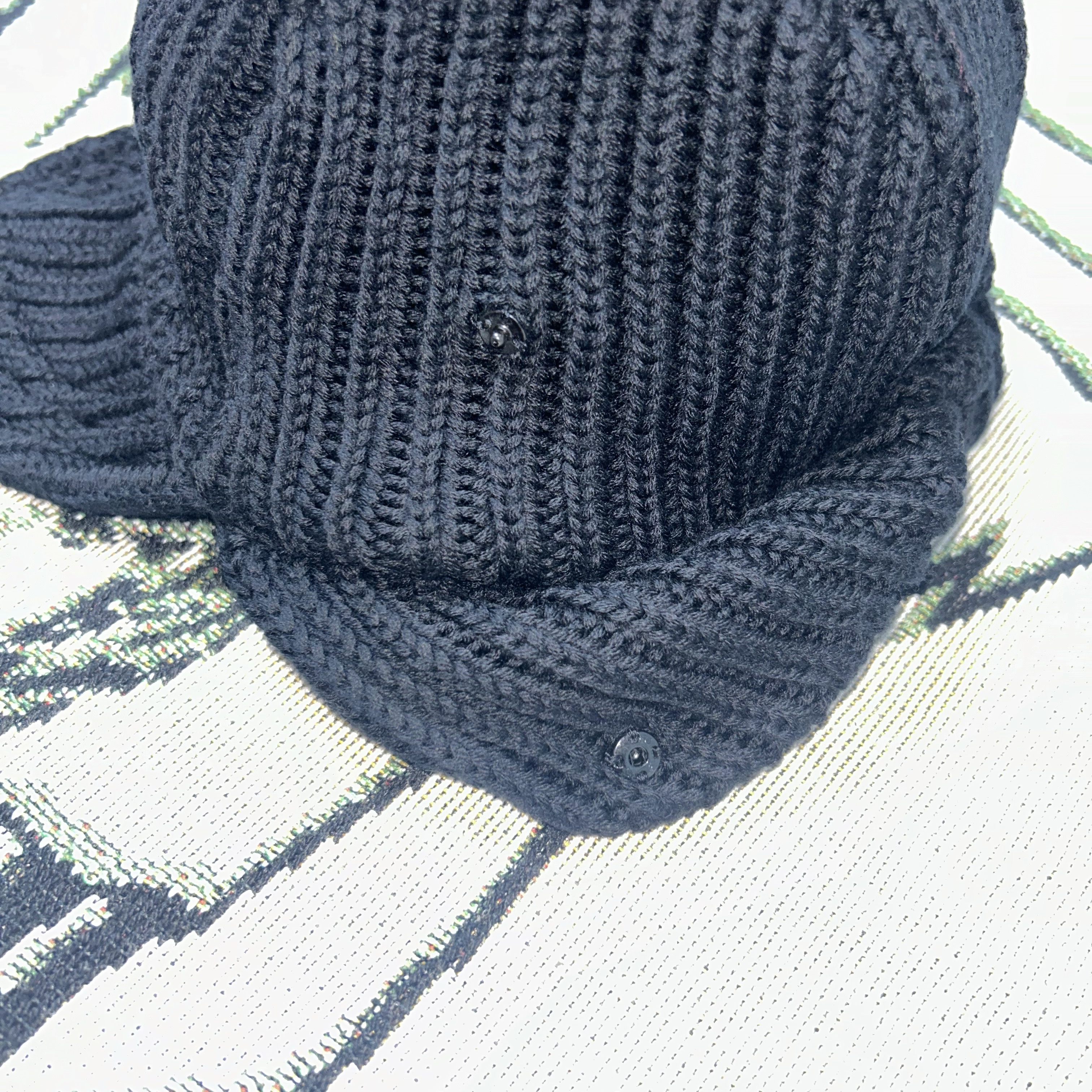 Needles Merino Wool Bird Shooting Cap Black 착용 스타일 - 3