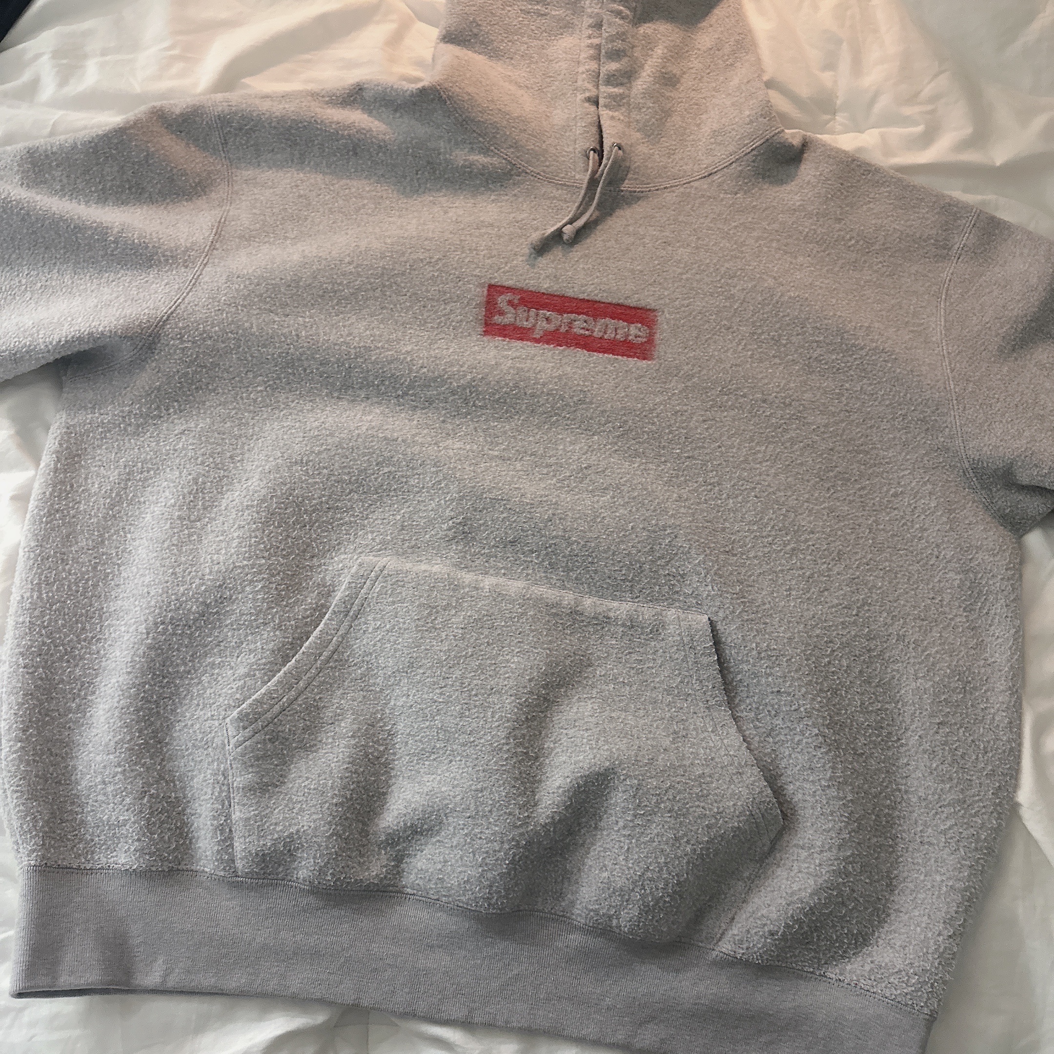 Supreme Inside Out Box Logo Hooded Sweatshirt Heather Grey - 23SS 착용 스타일 - 2