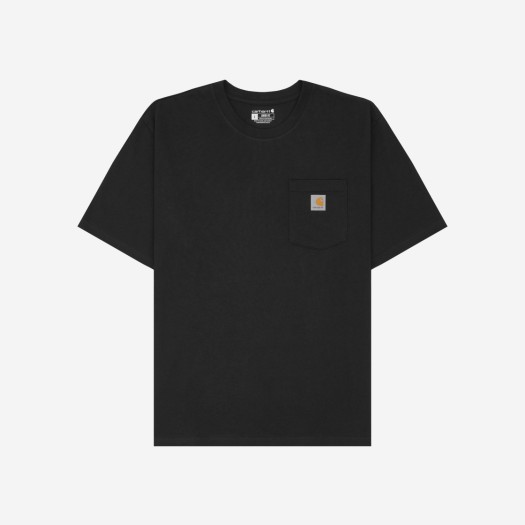 칼하트 루즈핏 헤비웨이트 숏슬리브 포켓 레귤러 티셔츠 블랙