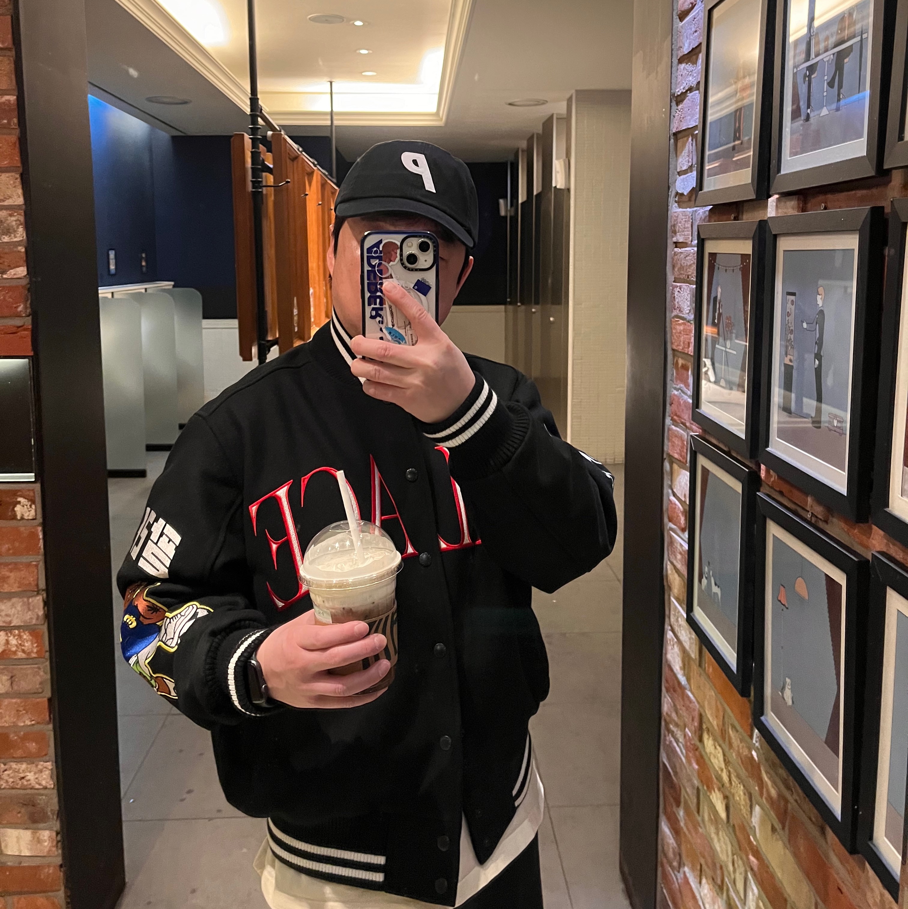 Palace Korea Varsity Jacket Black - 24SS, Palace P 6-Panel Cap Black - 24SS 착용 스타일
