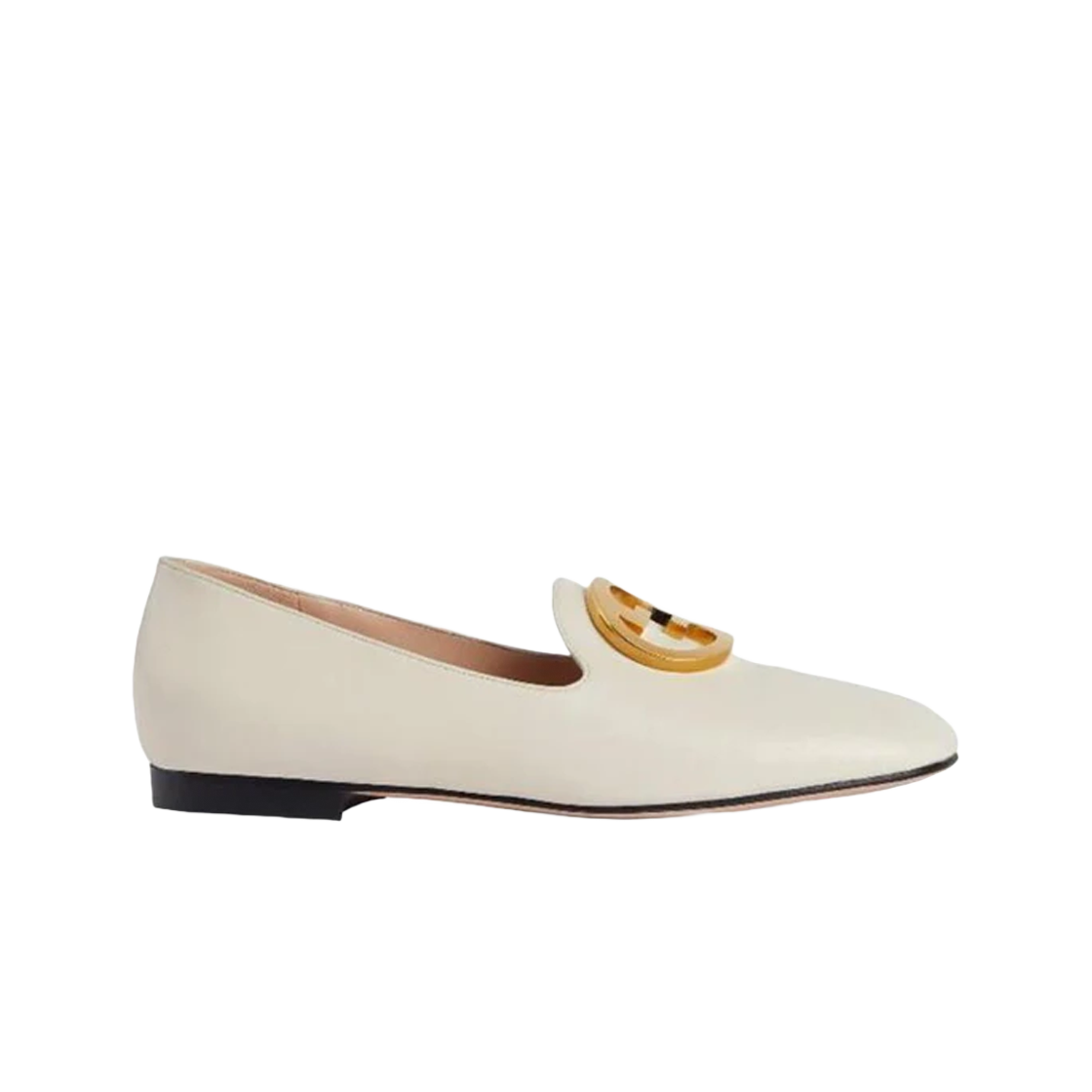 (W) 구찌 블론드 발렛 플랫 화이트 레더((W) Gucci Blonde Ballet Flat White Leather)
