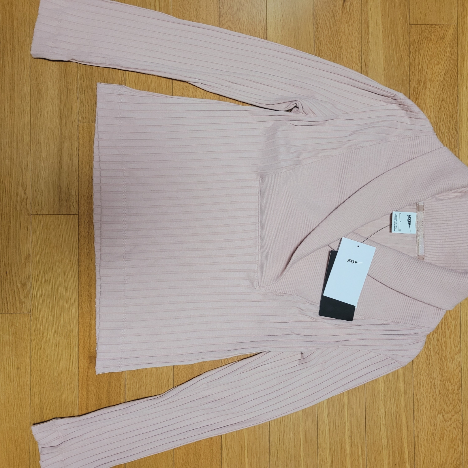 (W) Nike Yoga Luxe Fuzzy Ribbed Long Sleeve Pink Oxford - Asia 착용 스타일 - 1