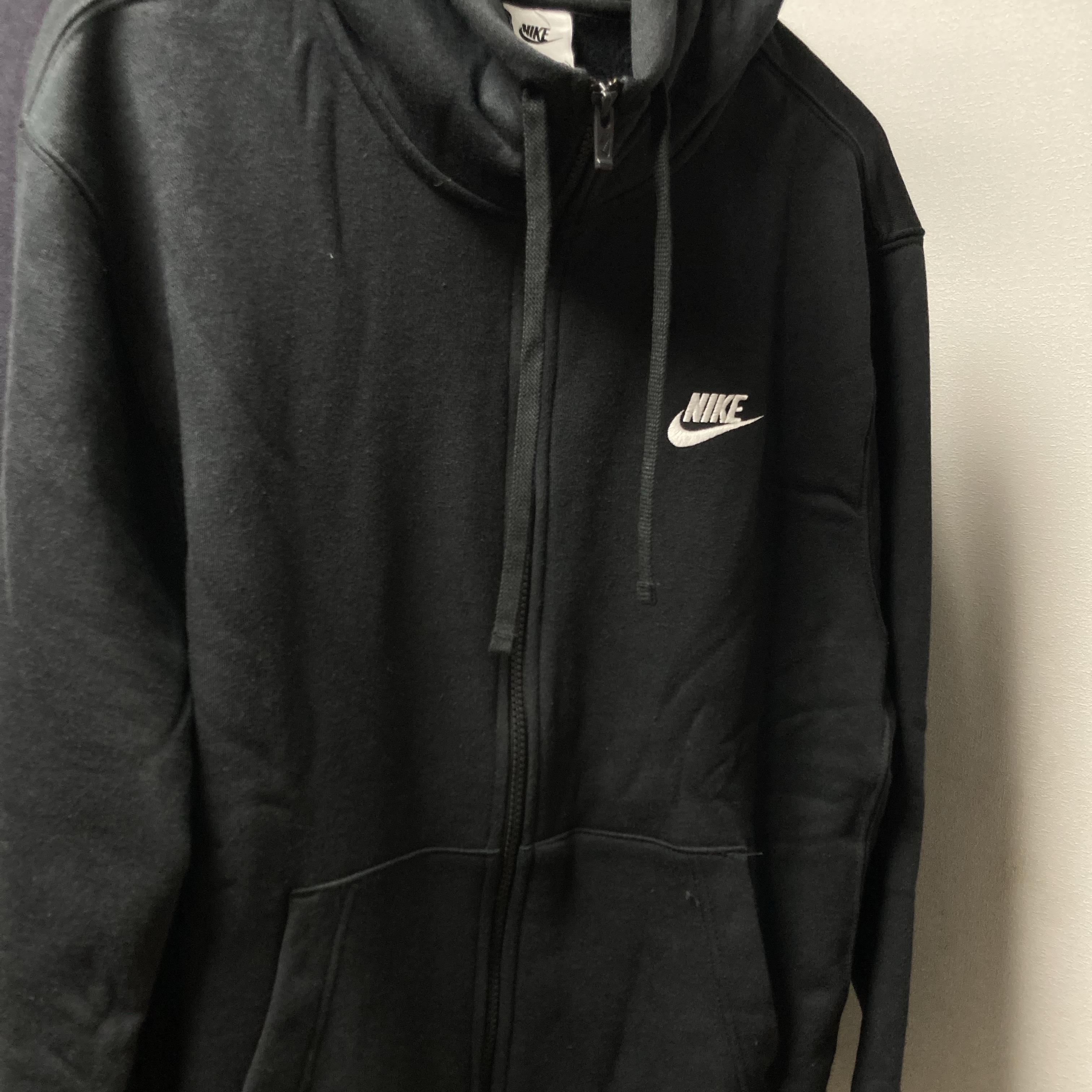 Nike NSW Club Fleece Full Zip Hoodie Black - Asia 착용 스타일