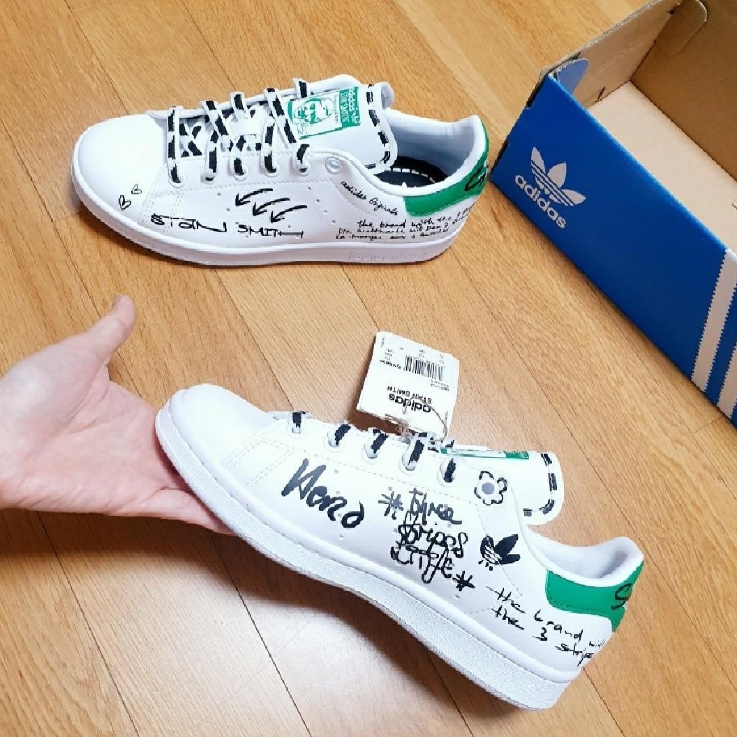 Adidas Stan Smith Sharpie Pack Graffiti White 착용 스타일 - 1