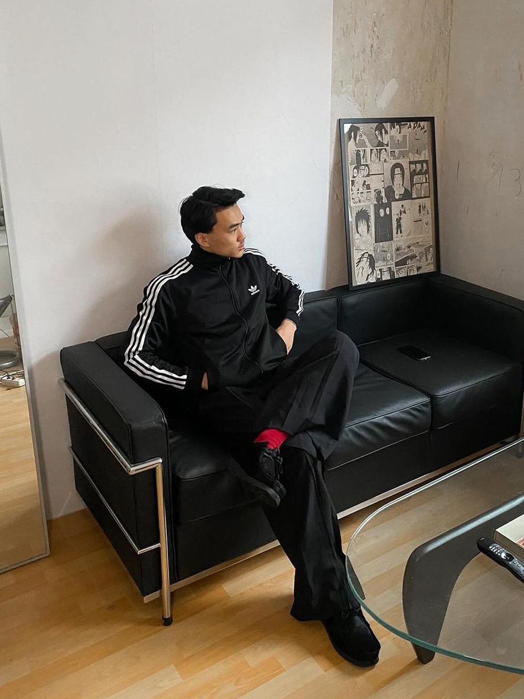 Adidas x KoRn Track Top Black - KR Sizing, Palace x Adidas Hooded Firebird Track Top Black - 23SS 착용 스타일 - 5