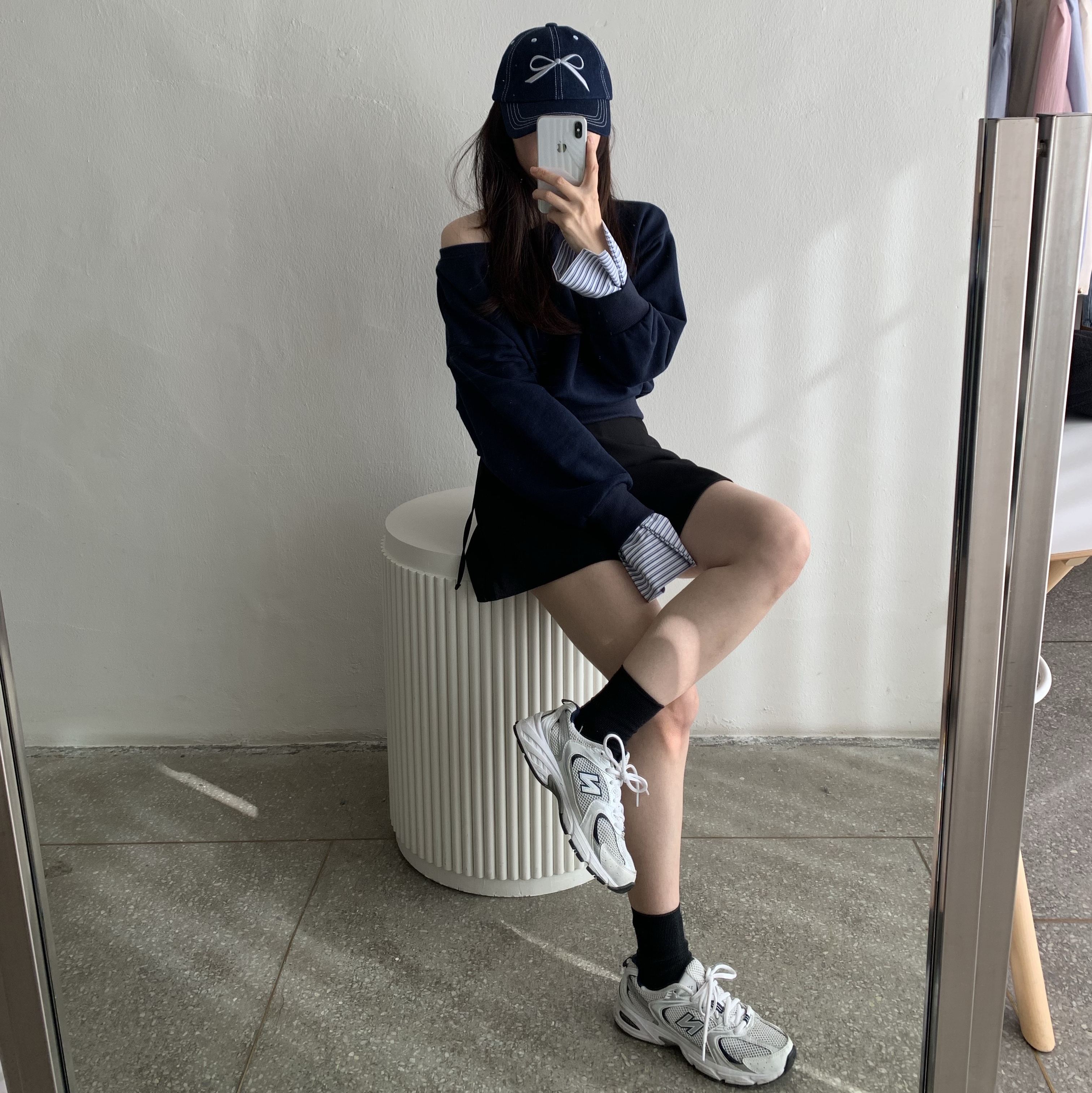 New Balance 530 White 착용 스타일 - 1