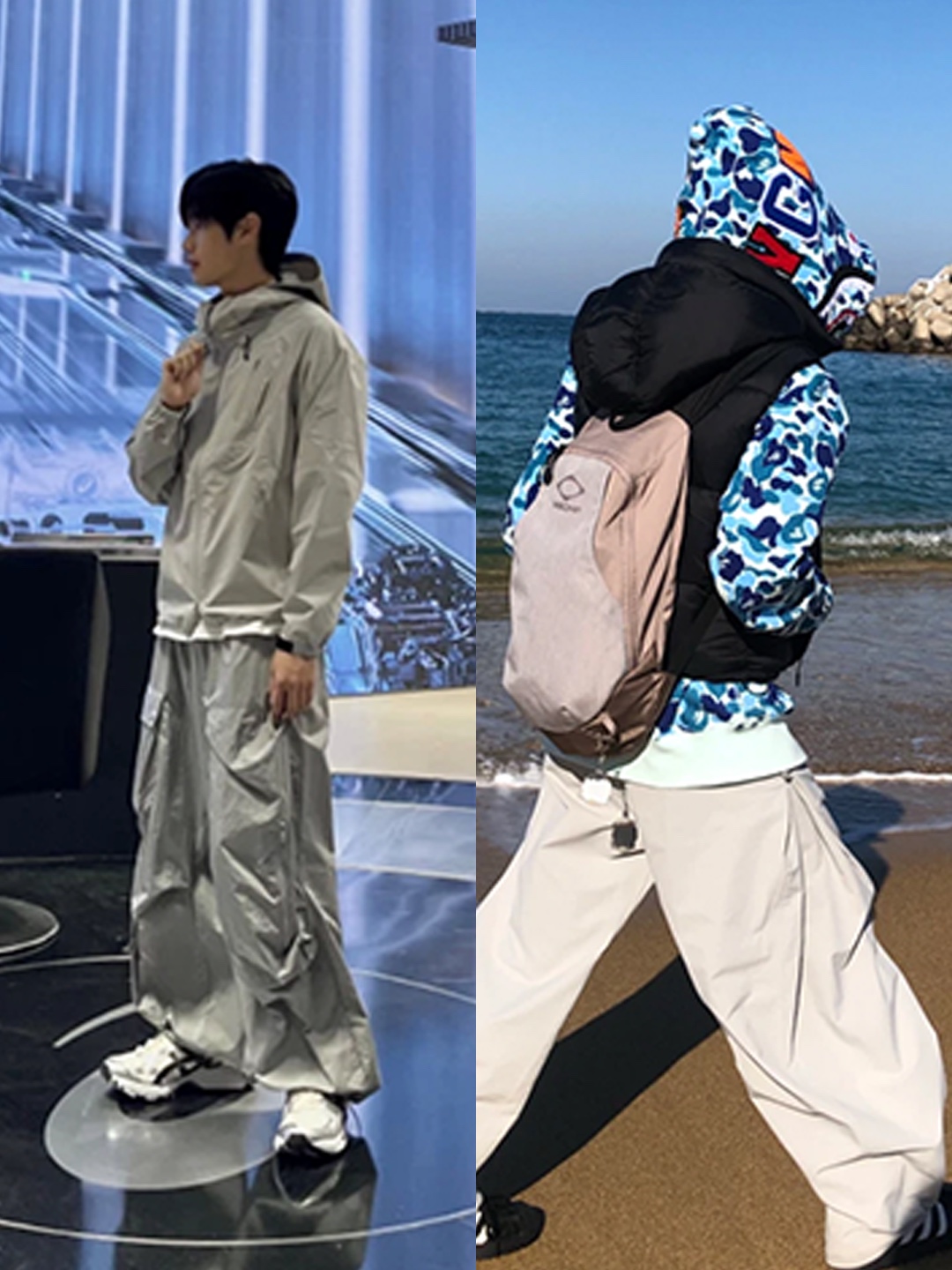Sansan Gear 2.5L Windblock Jacket Grey  - 23FW, Sansan Gear Conversion Jacket Brown - 23FW 착용 스타일 - 2