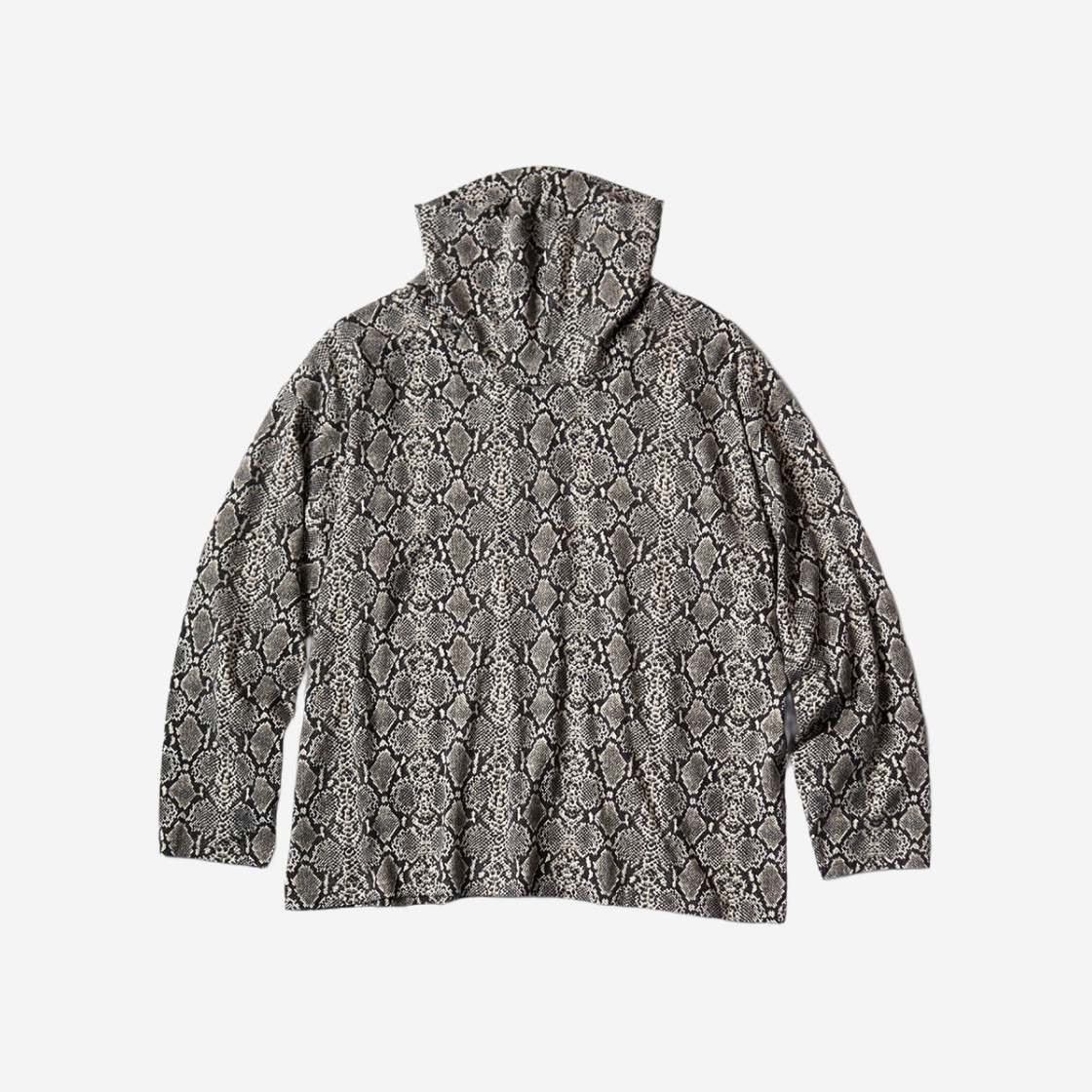 Kapital Jersey Snake Pattern Baggy High Neck Long Sleeve Shirt Gray 상세 이미지 2