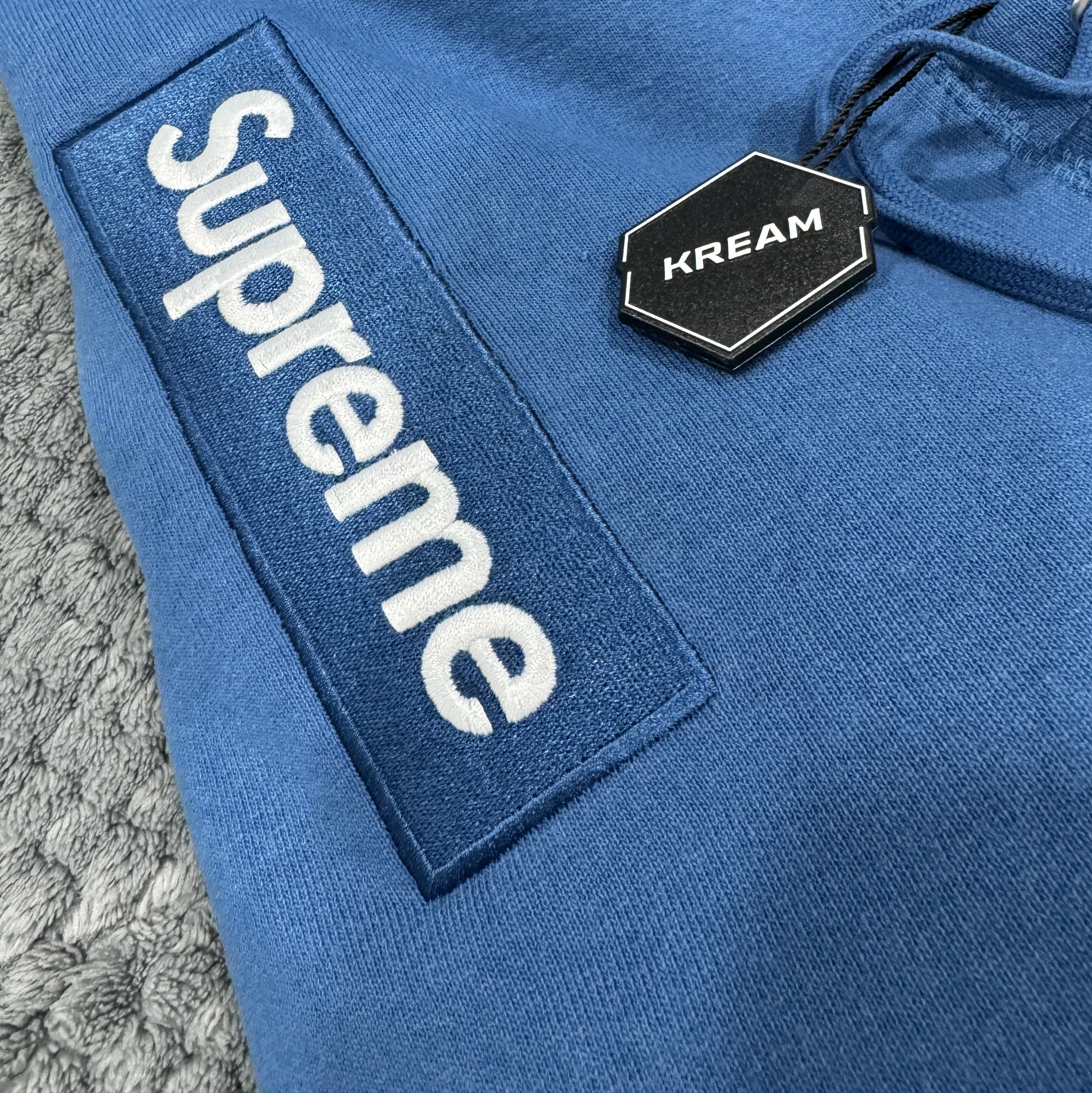 Supreme Box Logo Hooded Sweatshirt Blue - 23FW 착용 스타일