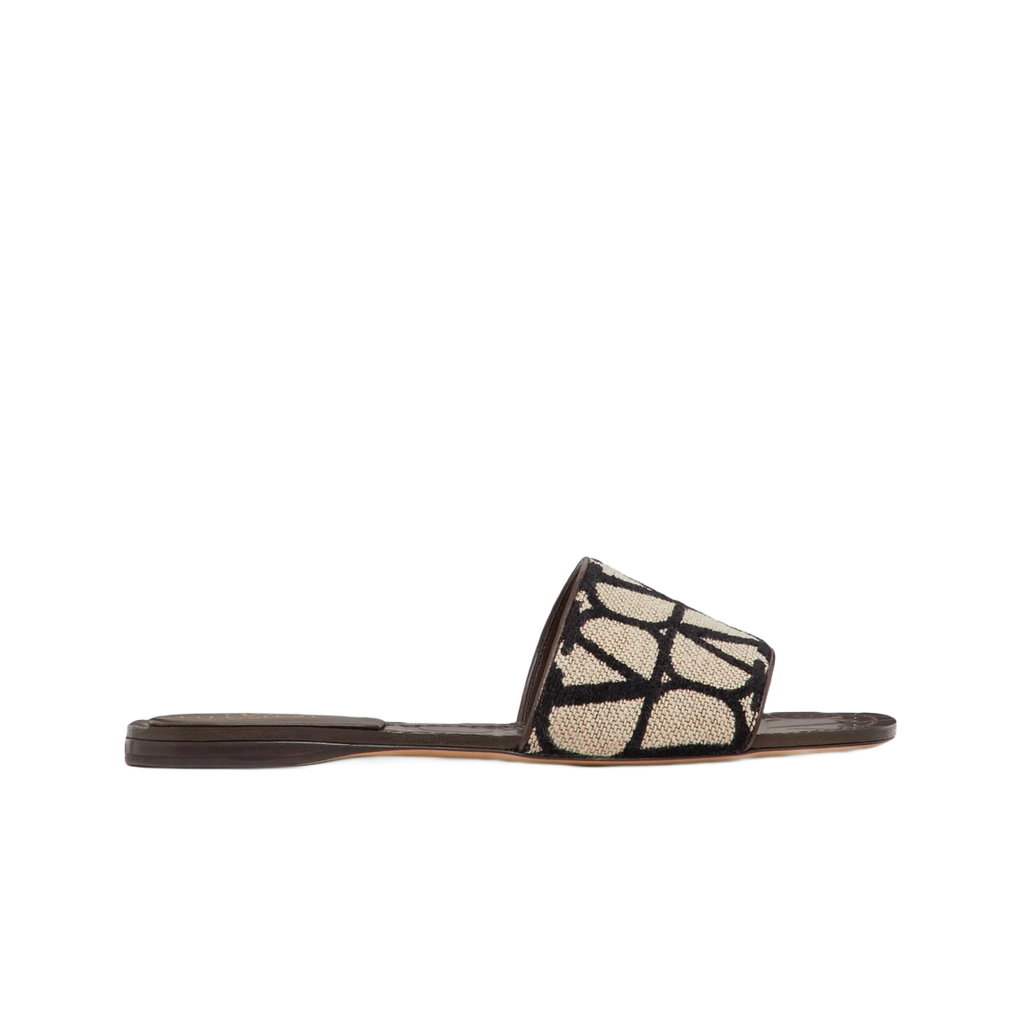 S0GS4WIC6ZN (W) Valentino Toile Iconographe Slide Sandal Beige Black