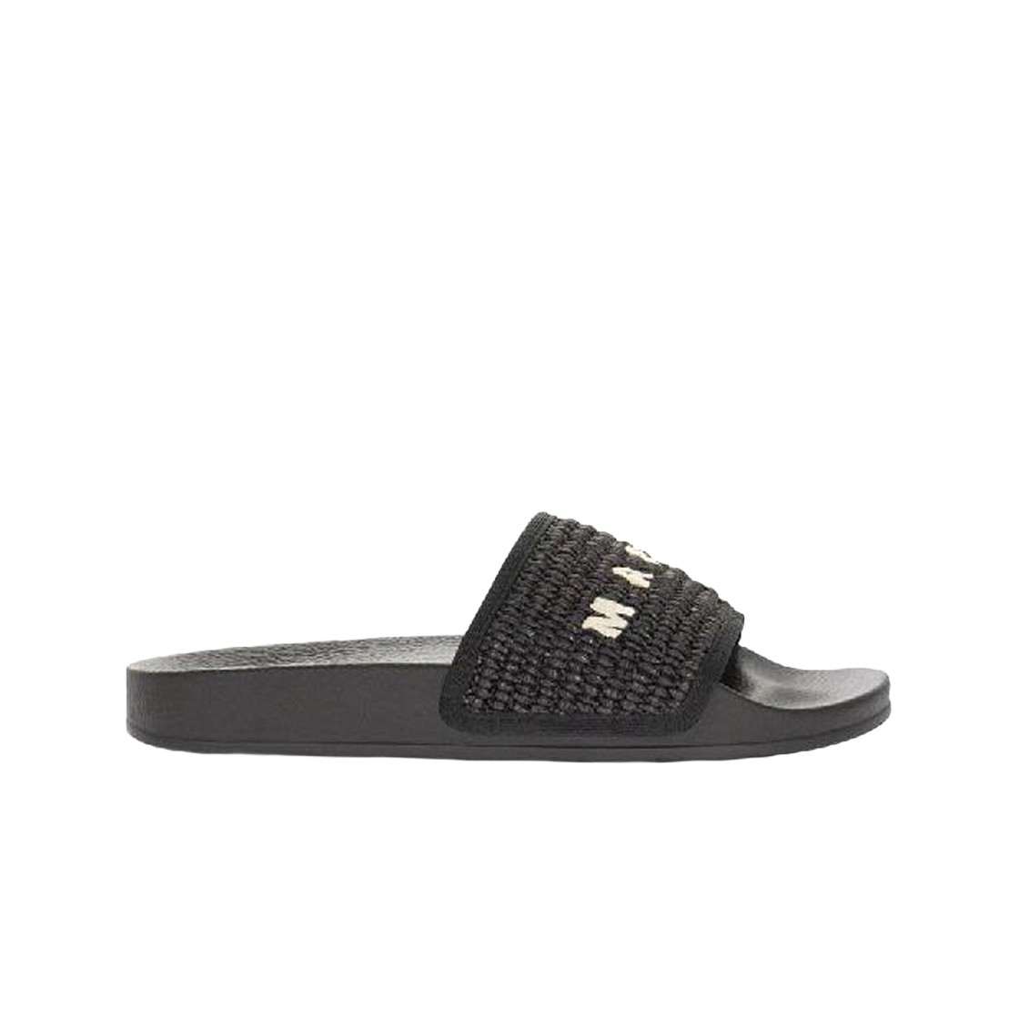 (W) 마르니 우븐 라피아 샌들 블랙((W) Marni Woven Raffia Sandal Black)