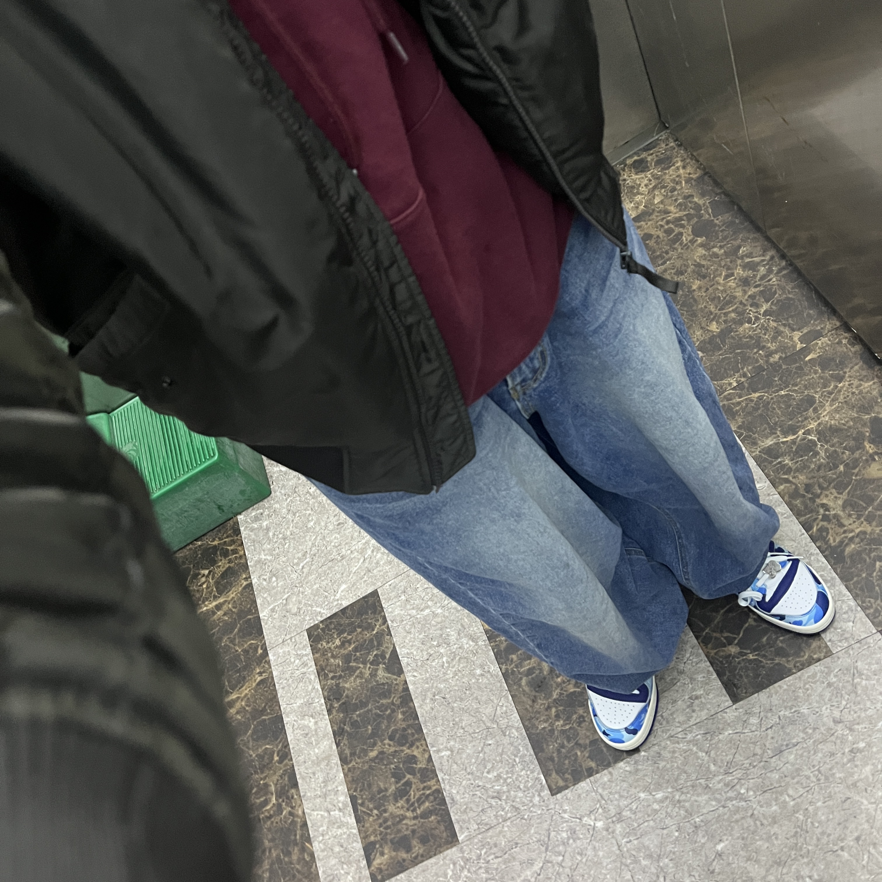 Adidas x BAPE Forum 84 Low Blue Camo 착용 스타일