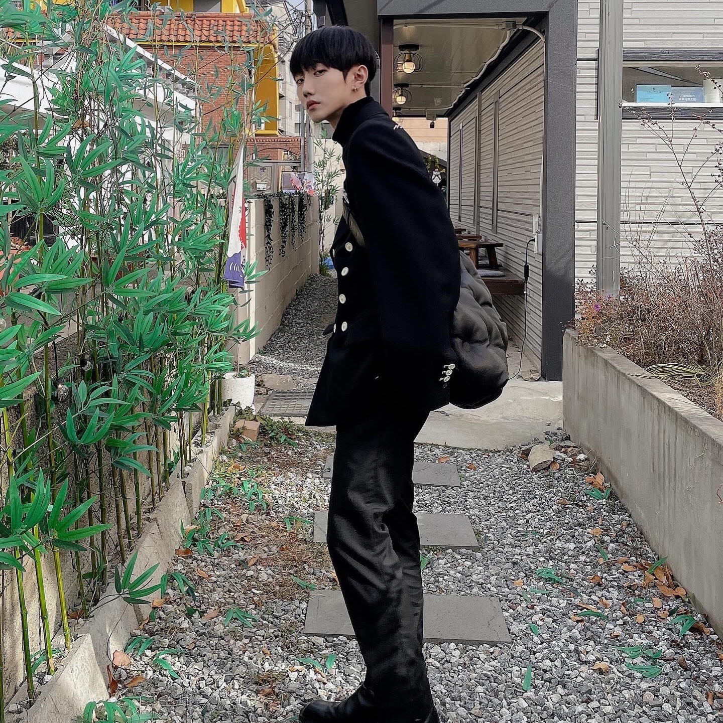 Maison Margiela Glam Slam Large Bag Black 착용 스타일 - 1